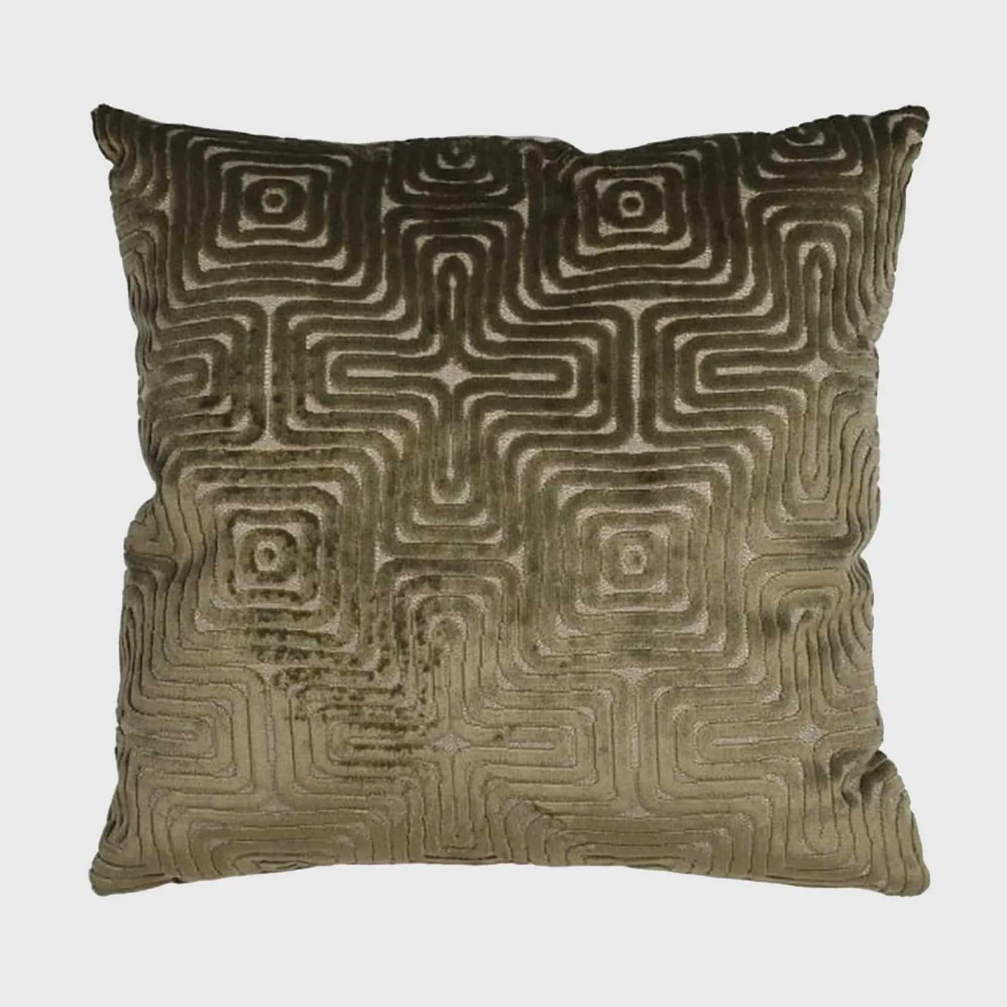 Entangled Olive Square Cushion - Green, Polyester image