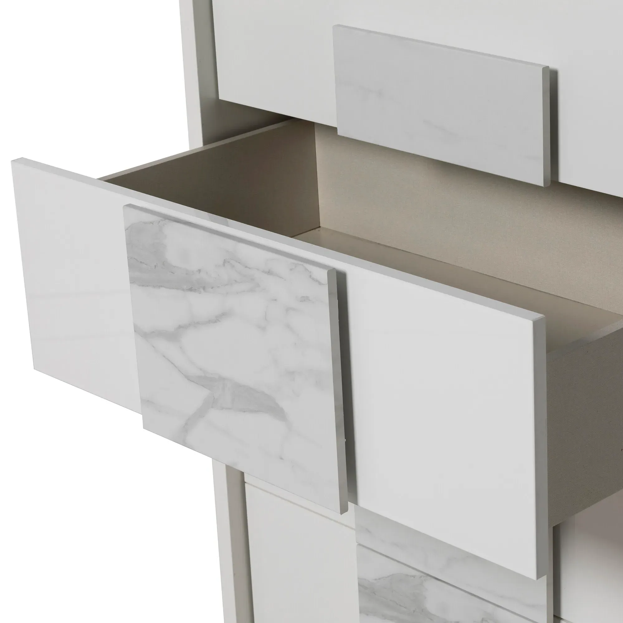 Enya 5 Drawer Dresser - White