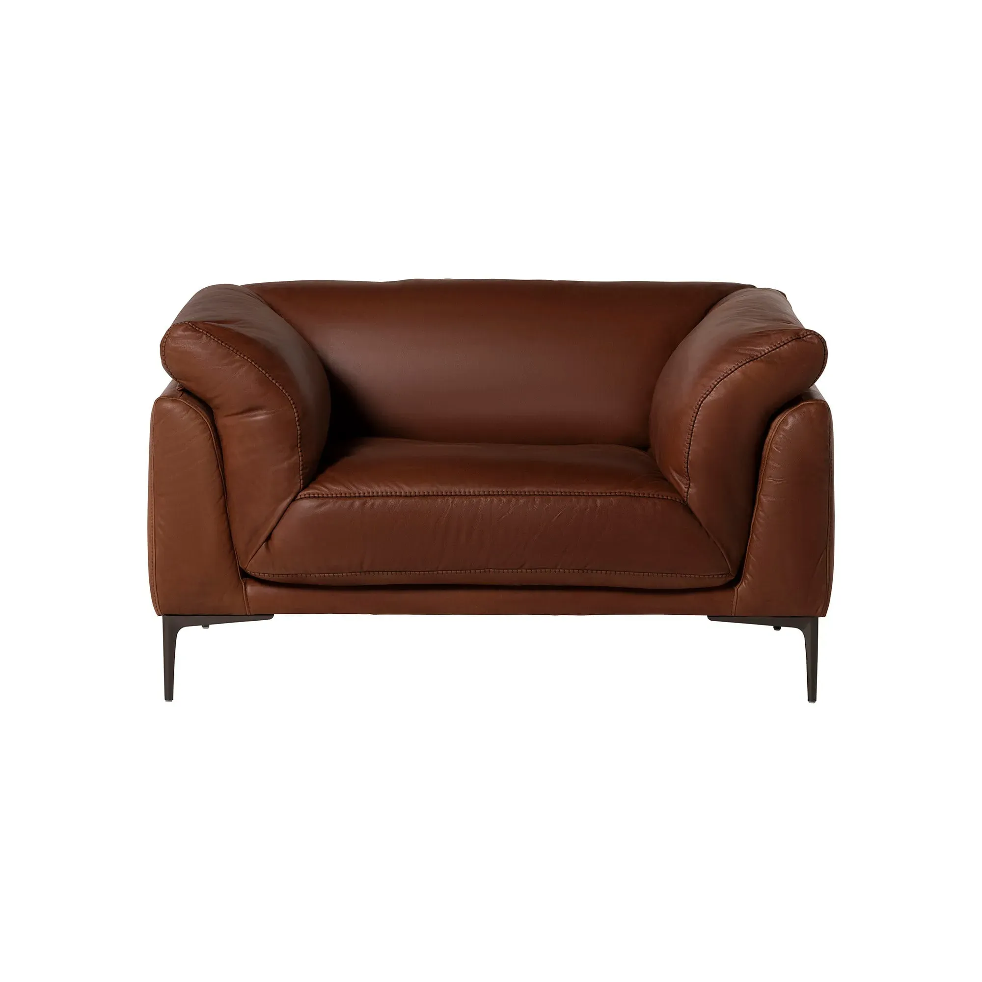 Epping 1.5 Seater Armchair - Brown, Leather
