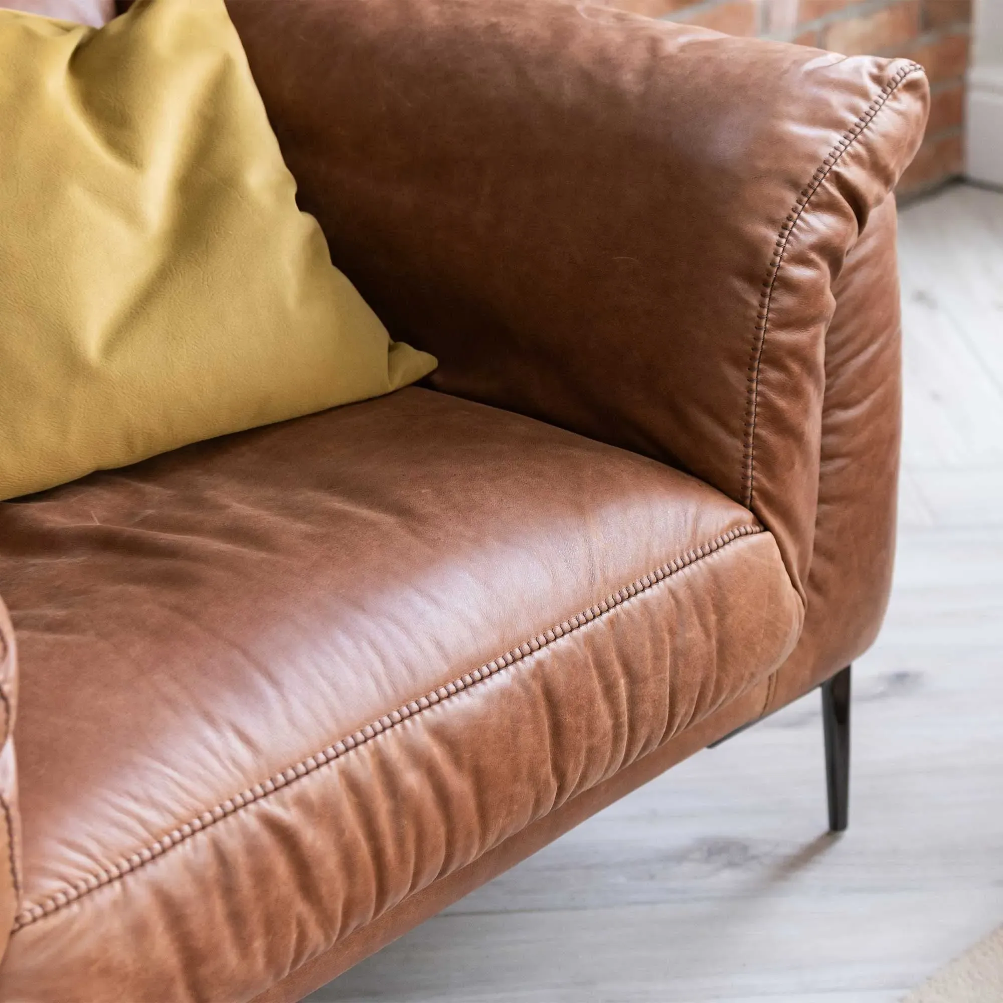 Epping 1.5 Seater Armchair - Brown, Leather