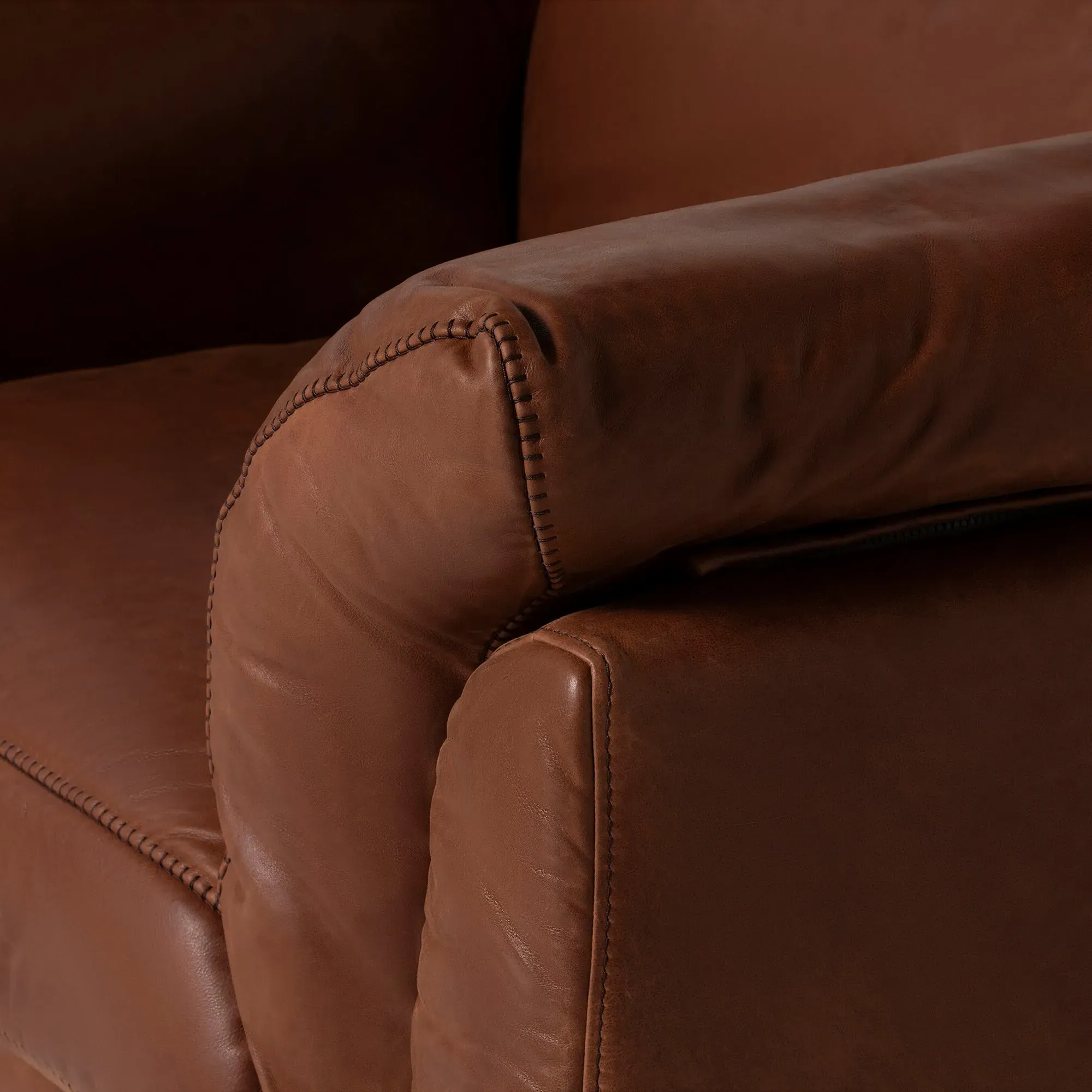 Epping 1.5 Seater Armchair - Brown, Leather