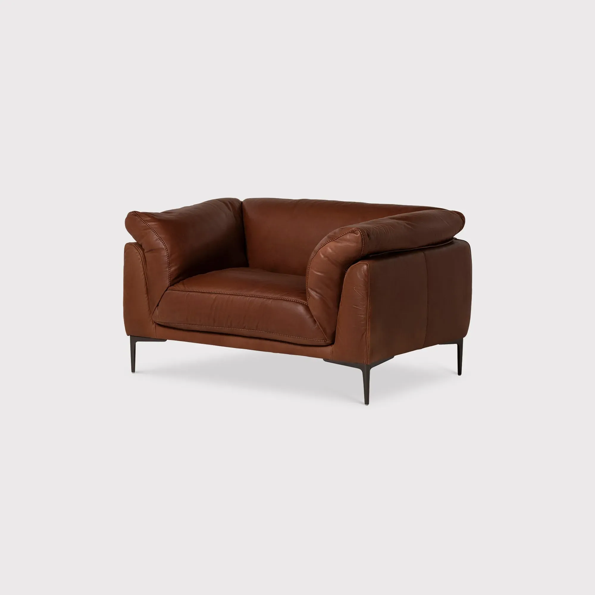 Epping 1.5 Seater Armchair - Brown, Leather image