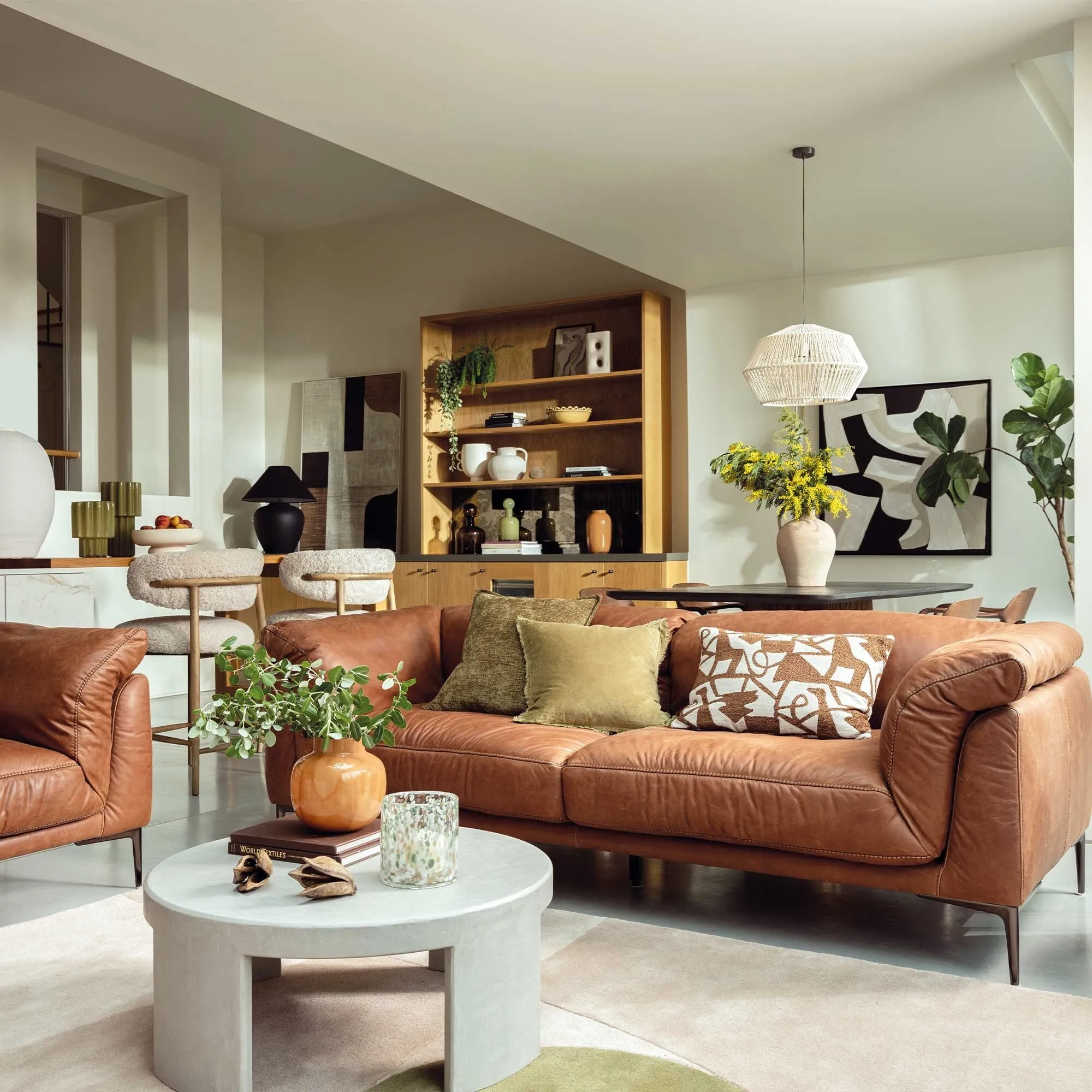 Epping 3-Seater Sofa - Brown, Leather