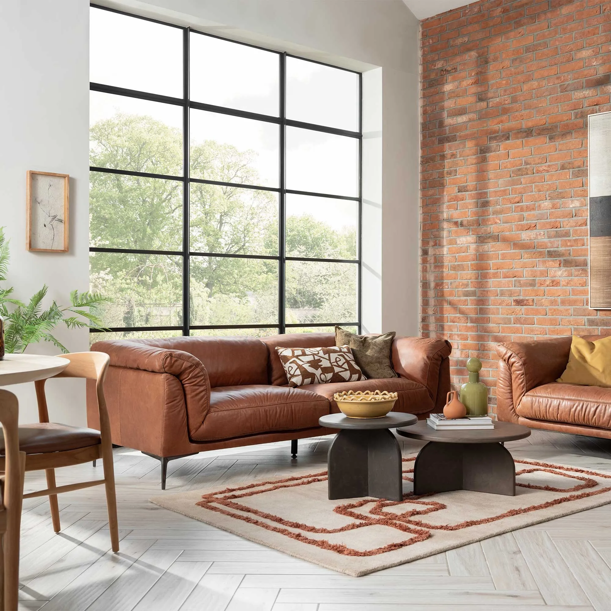 Epping 3-Seater Sofa - Brown, Leather