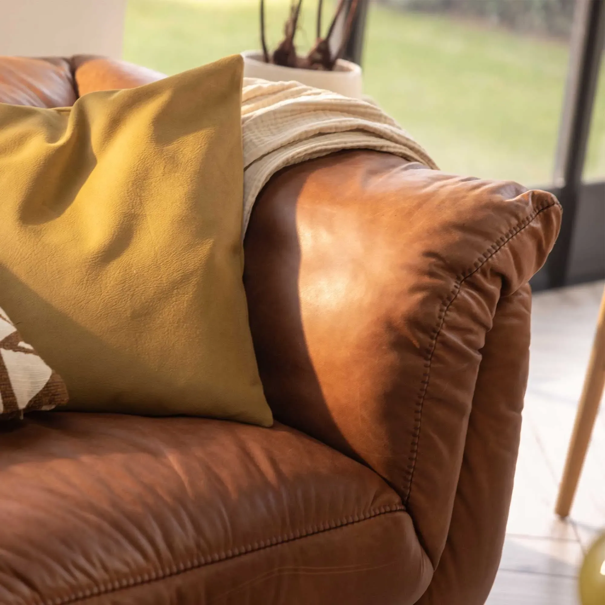 Epping 3-Seater Sofa - Brown, Leather