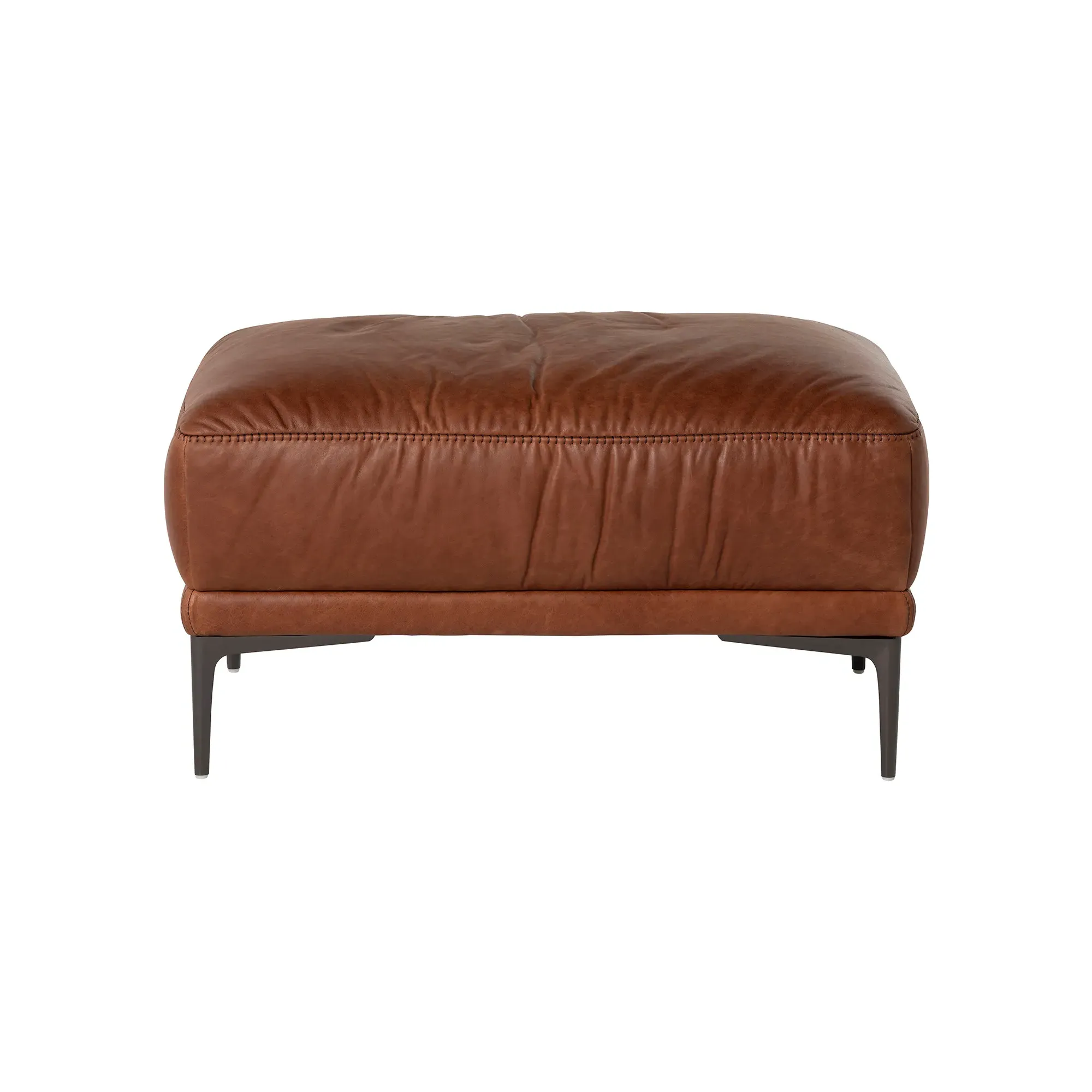 Epping Footstool - Brown, Leather