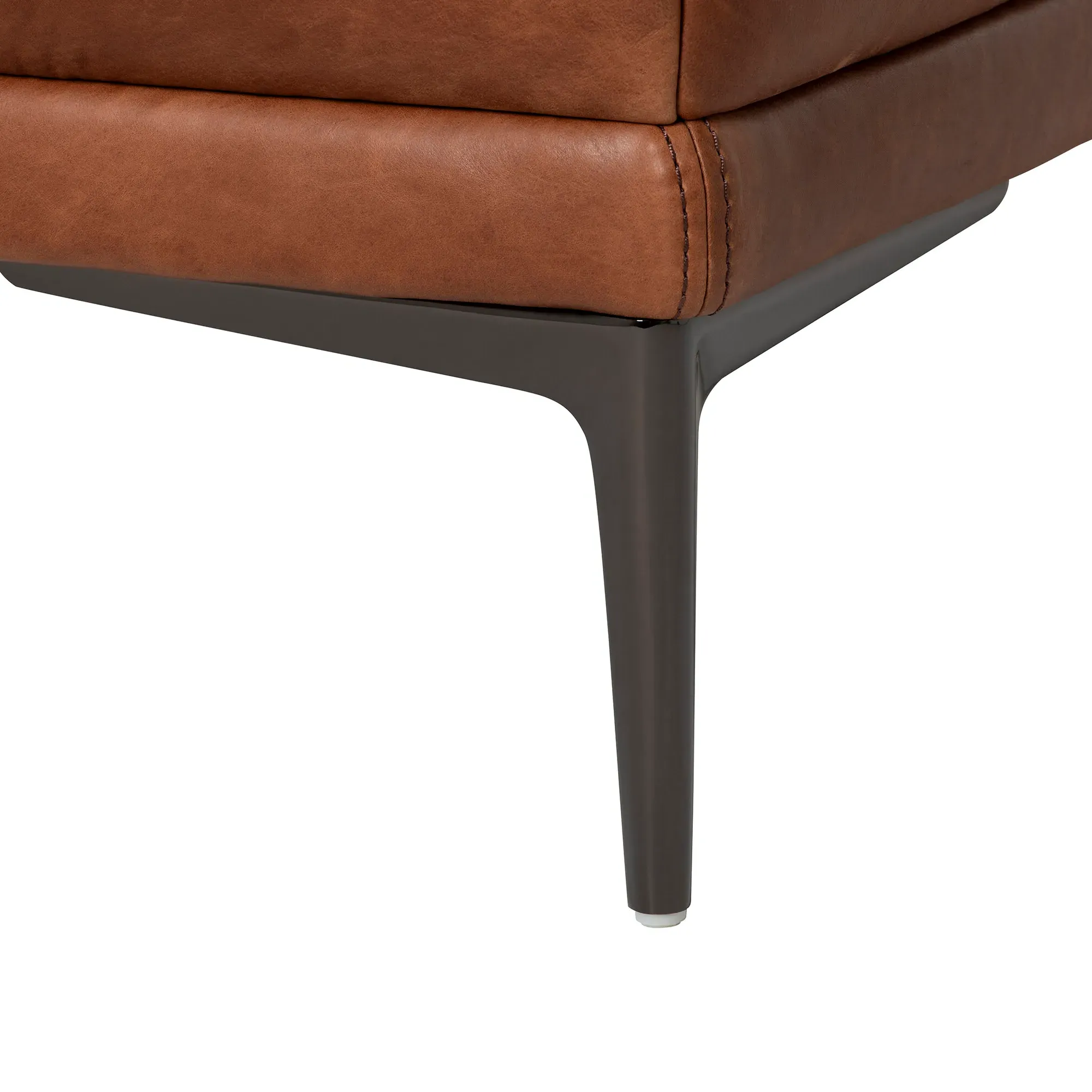 Epping Footstool - Brown, Leather
