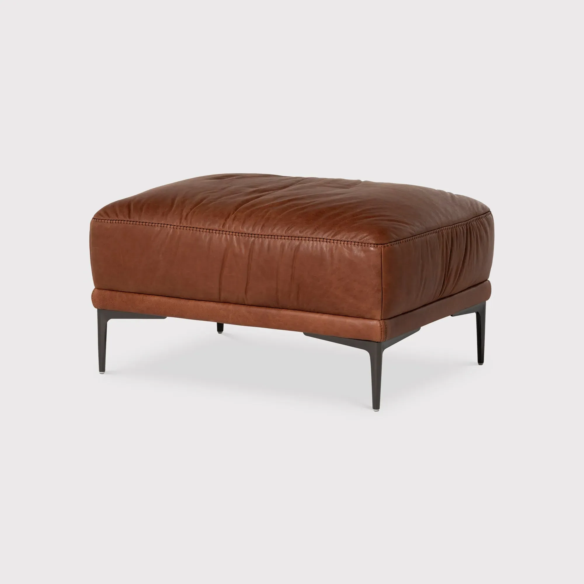 Epping Footstool - Brown, Leather image