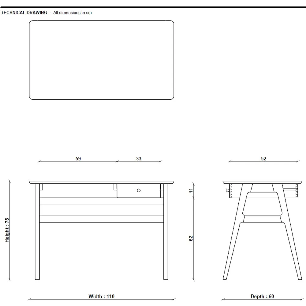 Ercol Ballatta Desk - Neutral, Oak