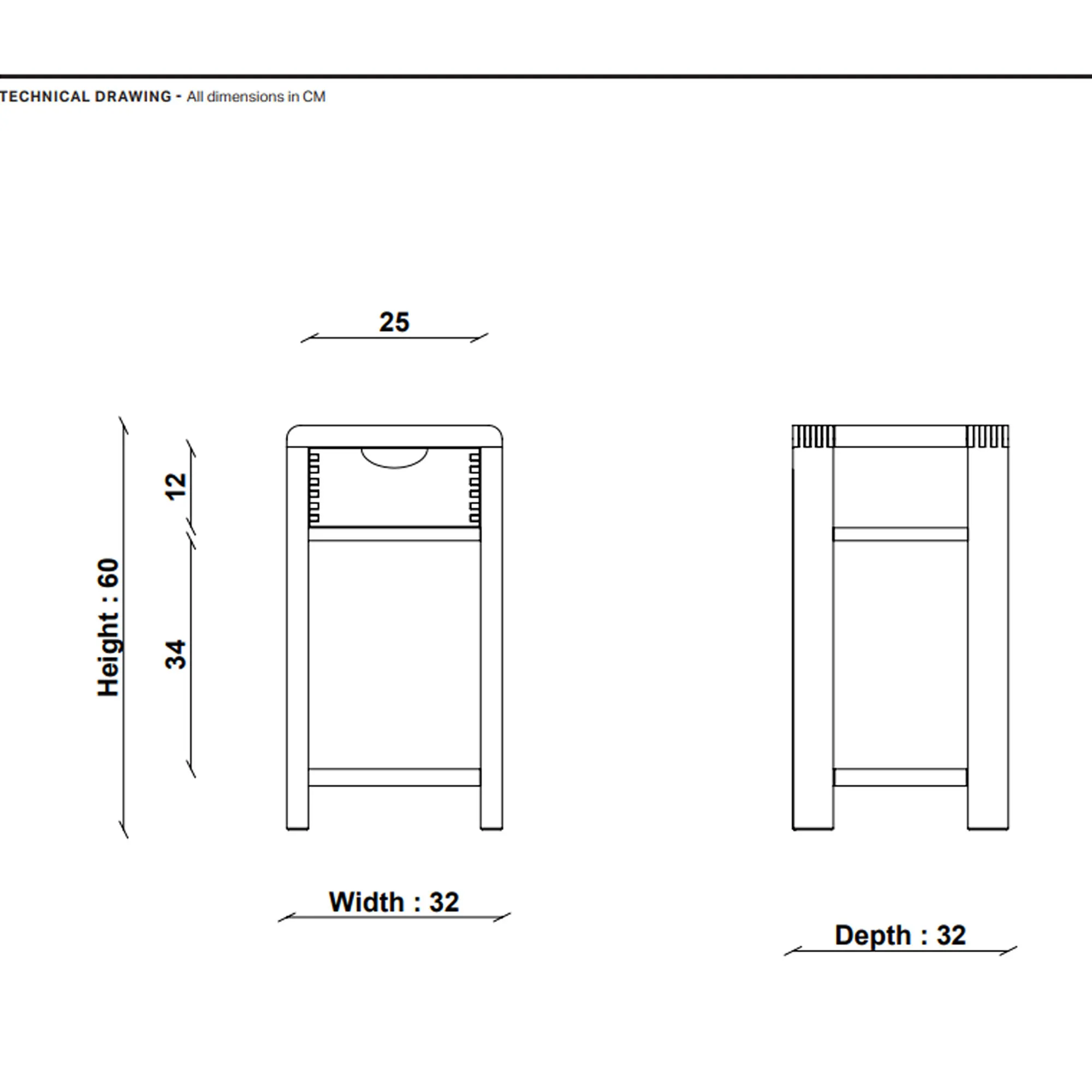 Ercol Bosco Compact Side Table - Brown, Oak