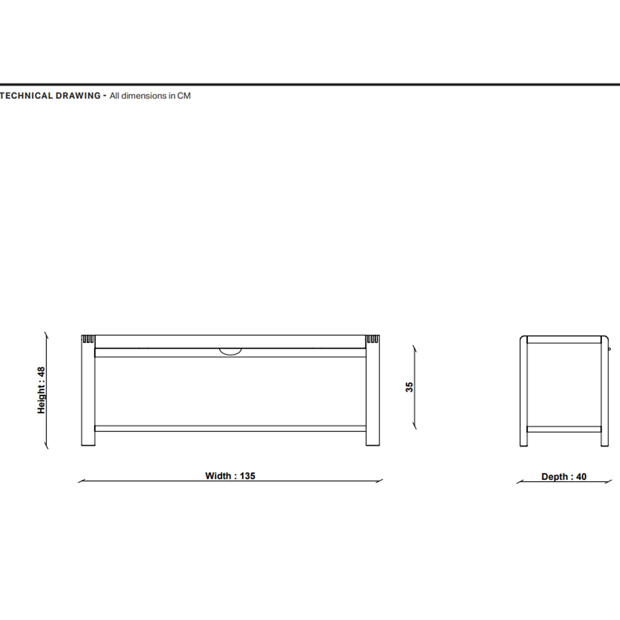 Ercol Bosco Storage Bench with Storage - White, Oak
