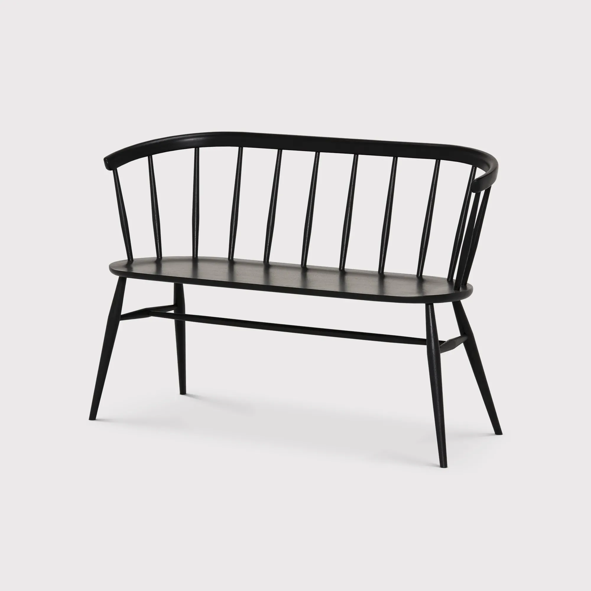 Ercol Heritage Loveseat Sofa - Black, Oak