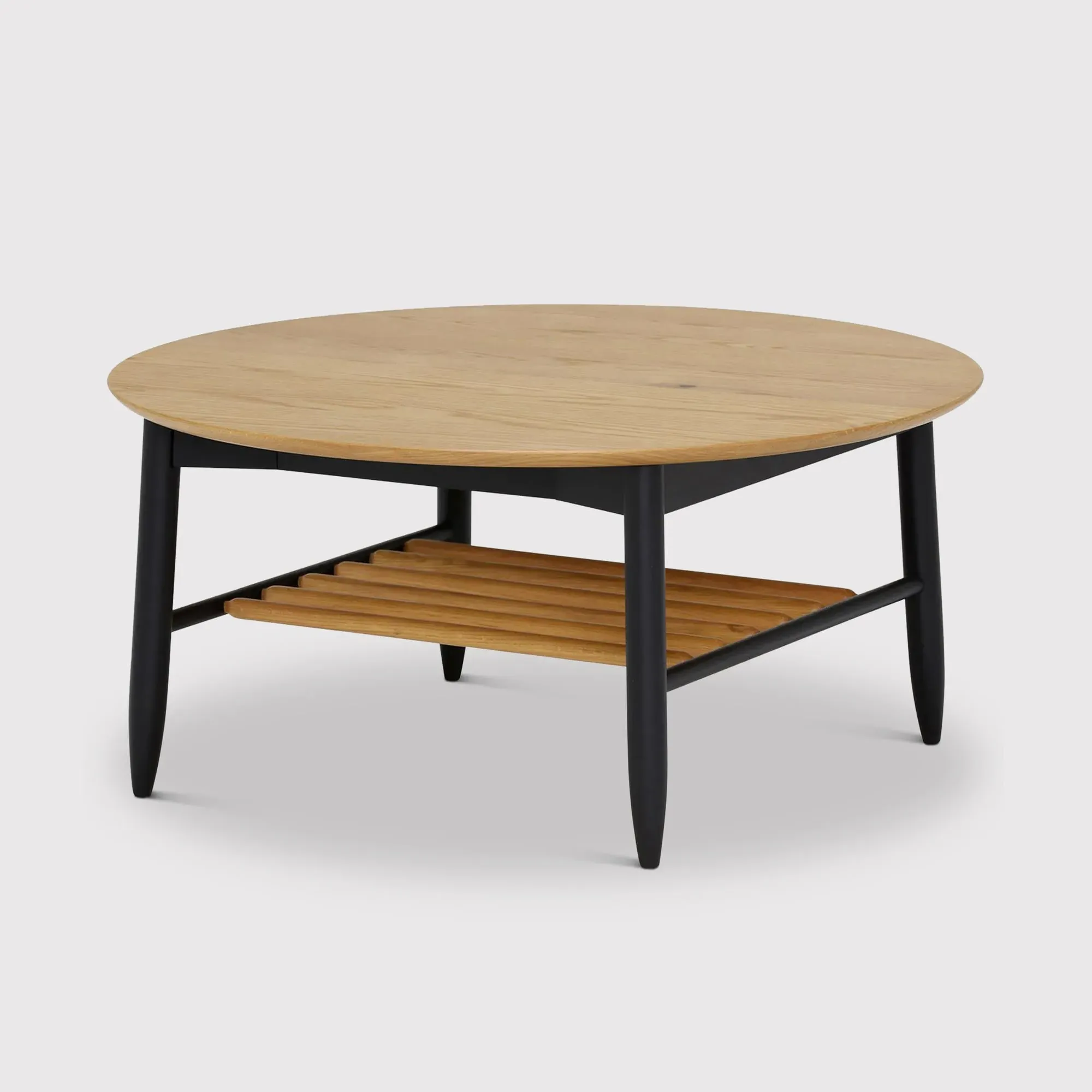 Ercol Monza Round Coffee Table - Brown, Oak