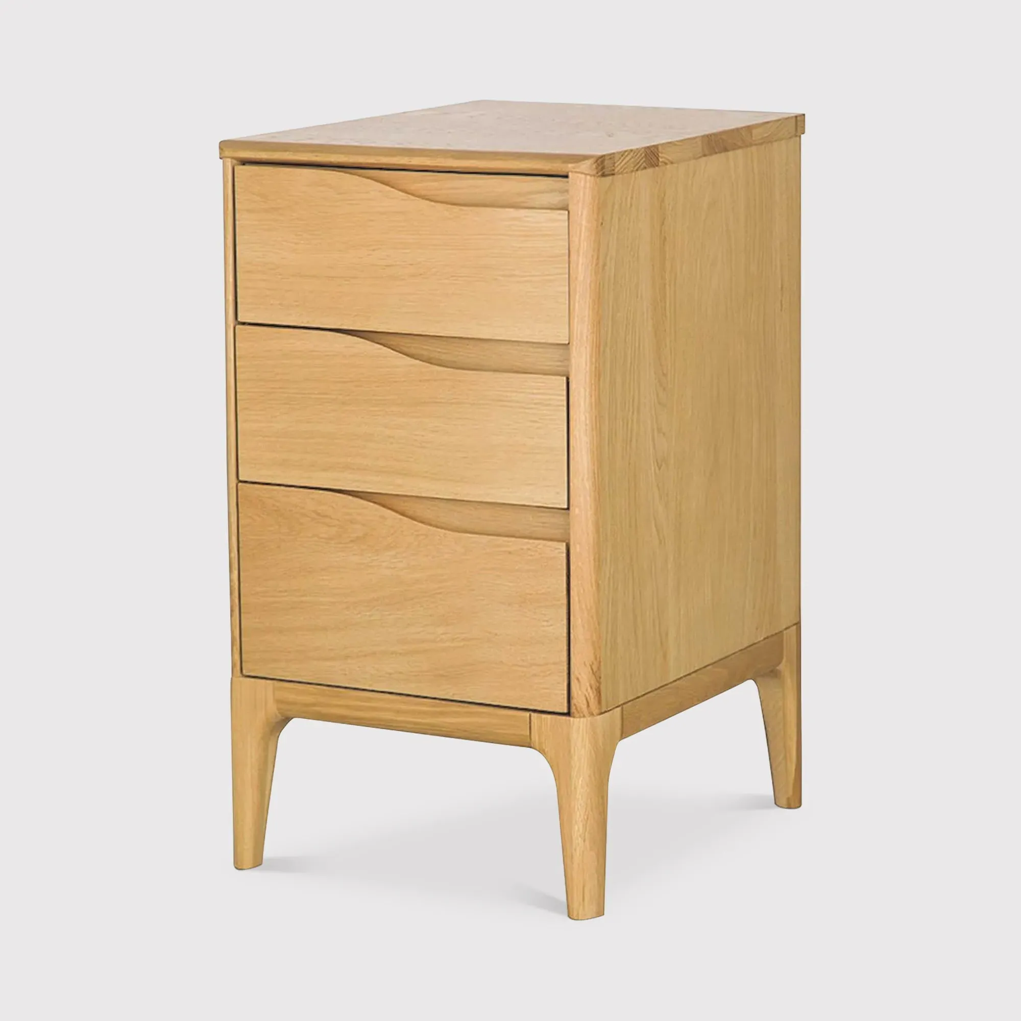 Ercol Rimini 3 Drawer Bedside Cabinet - Neutral, Oak image