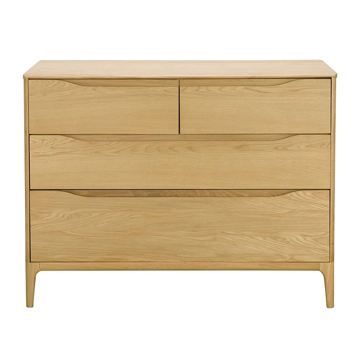 Ercol Rimini 4 Drawer Low Wide Chest - Neutral, Oak