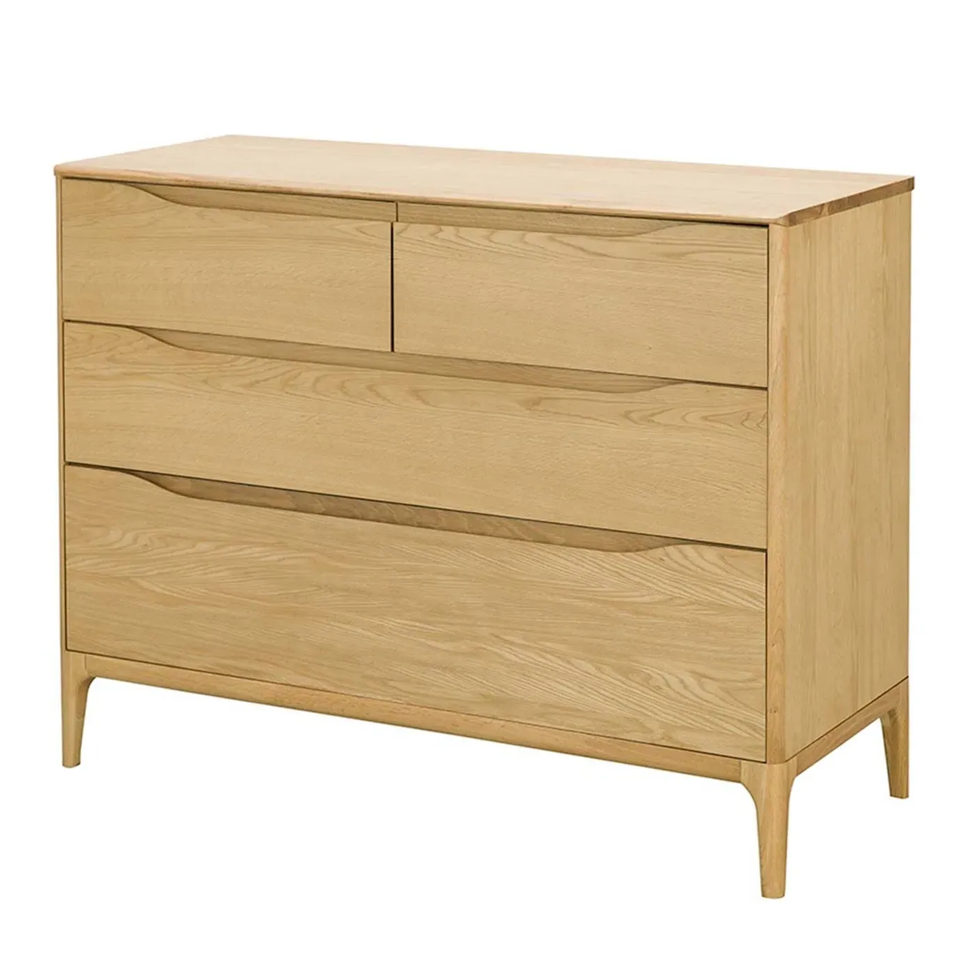 Ercol Rimini 4 Drawer Low Wide Chest - Neutral, Oak