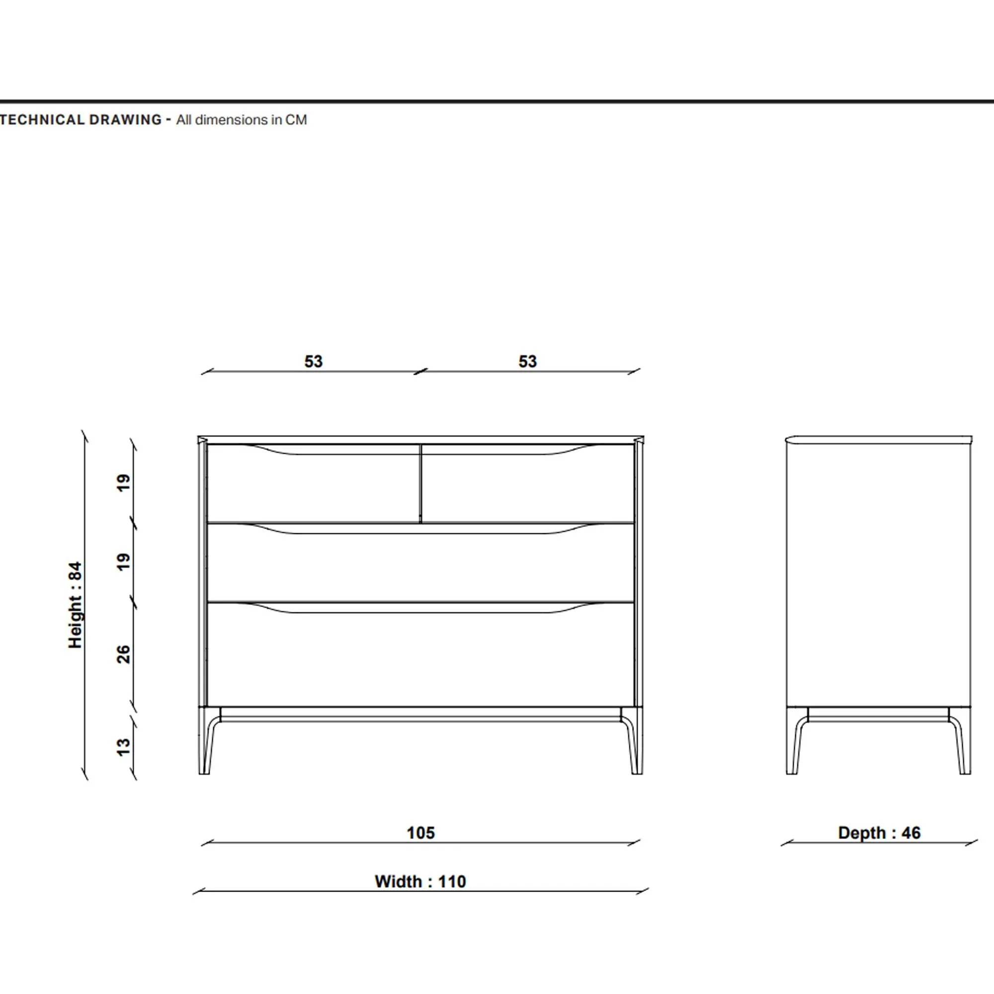 Ercol Rimini 4 Drawer Low Wide Chest - Neutral, Oak