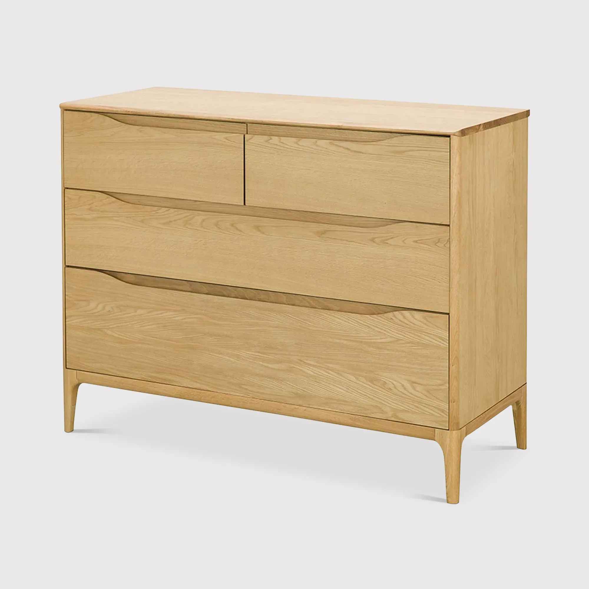 Ercol Rimini 4 Drawer Low Wide Chest - Neutral, Oak image