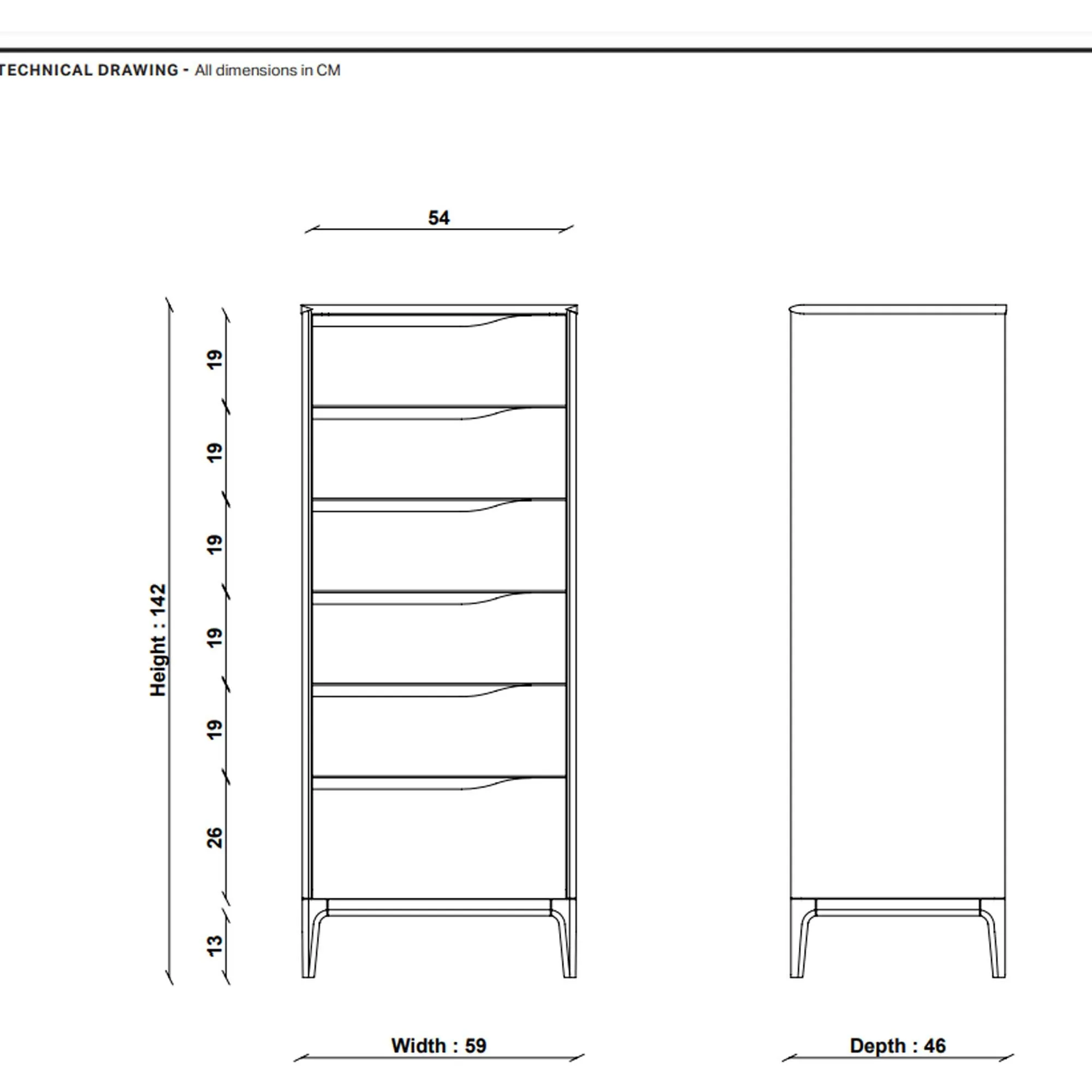 Ercol Rimini 6 Drawer Tall Chest - Neutral, Oak