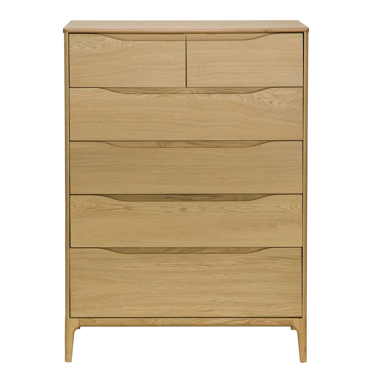 Ercol Rimini 6 Drawer Tall Wide Chest - Neutral, Oak