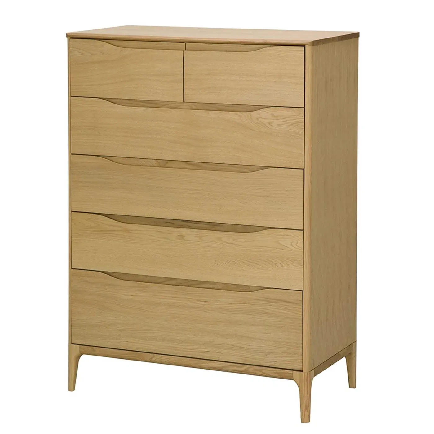 Ercol Rimini 6 Drawer Tall Wide Chest - Neutral, Oak