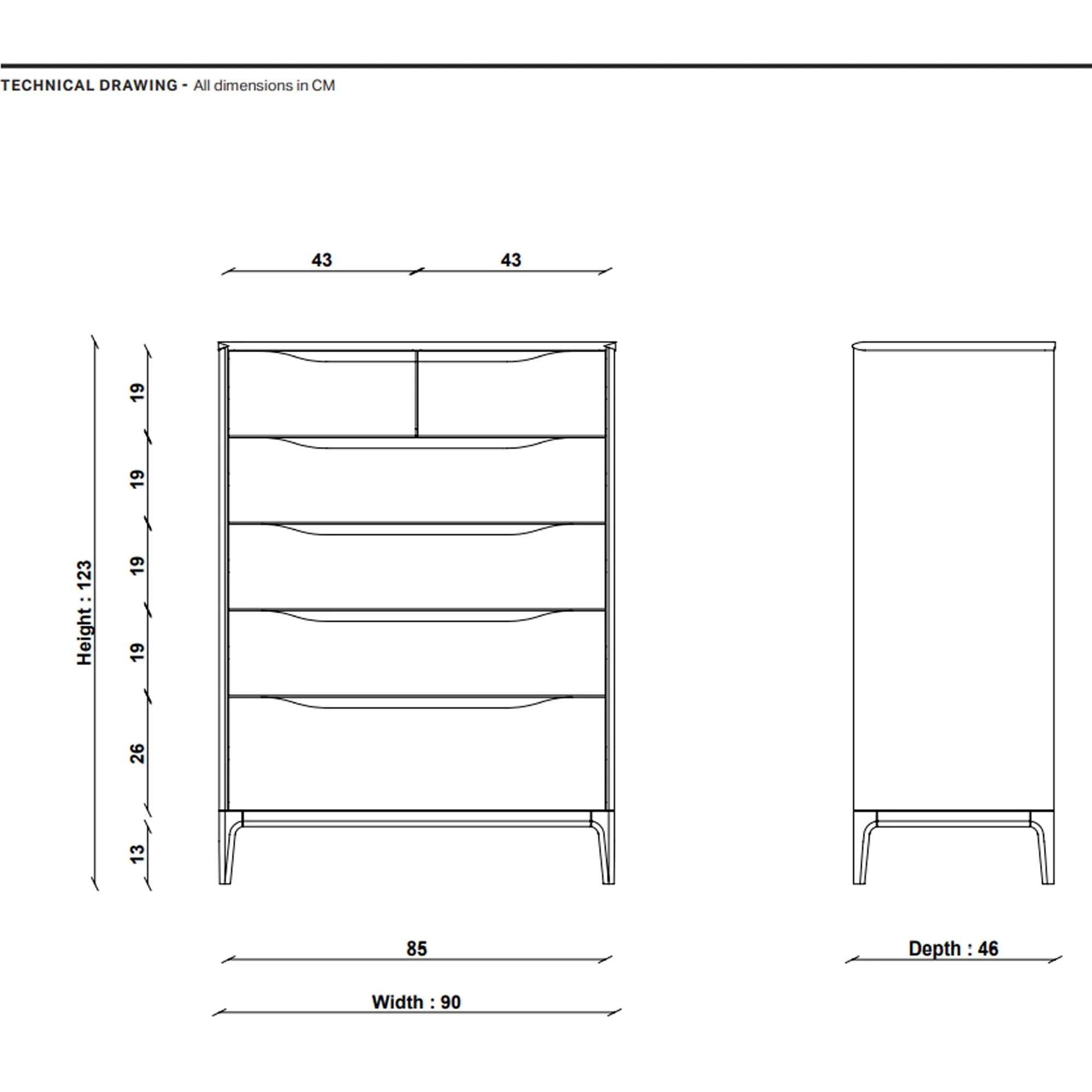 Ercol Rimini 6 Drawer Tall Wide Chest - Neutral, Oak