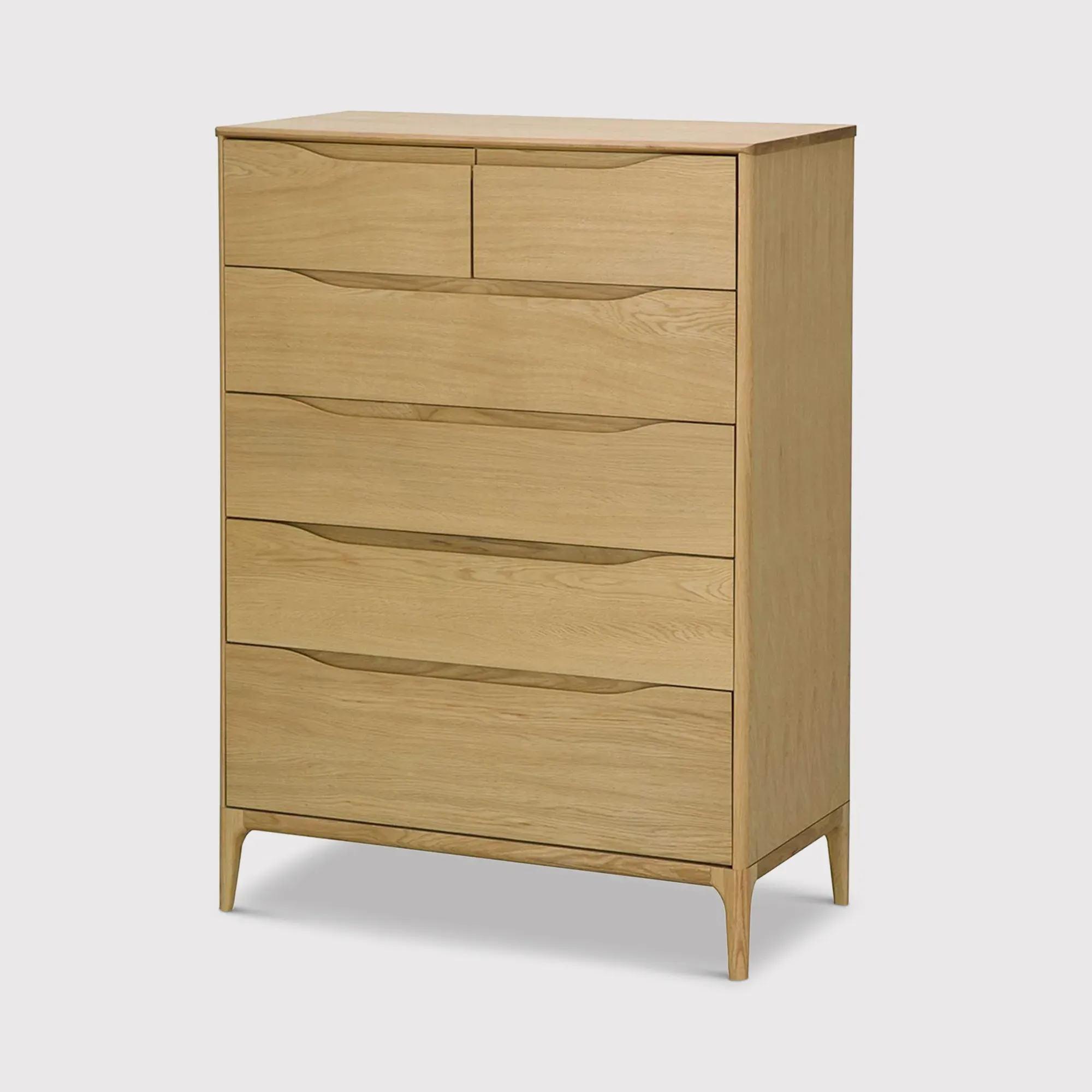 Ercol Rimini 6 Drawer Tall Wide Chest - Neutral, Oak