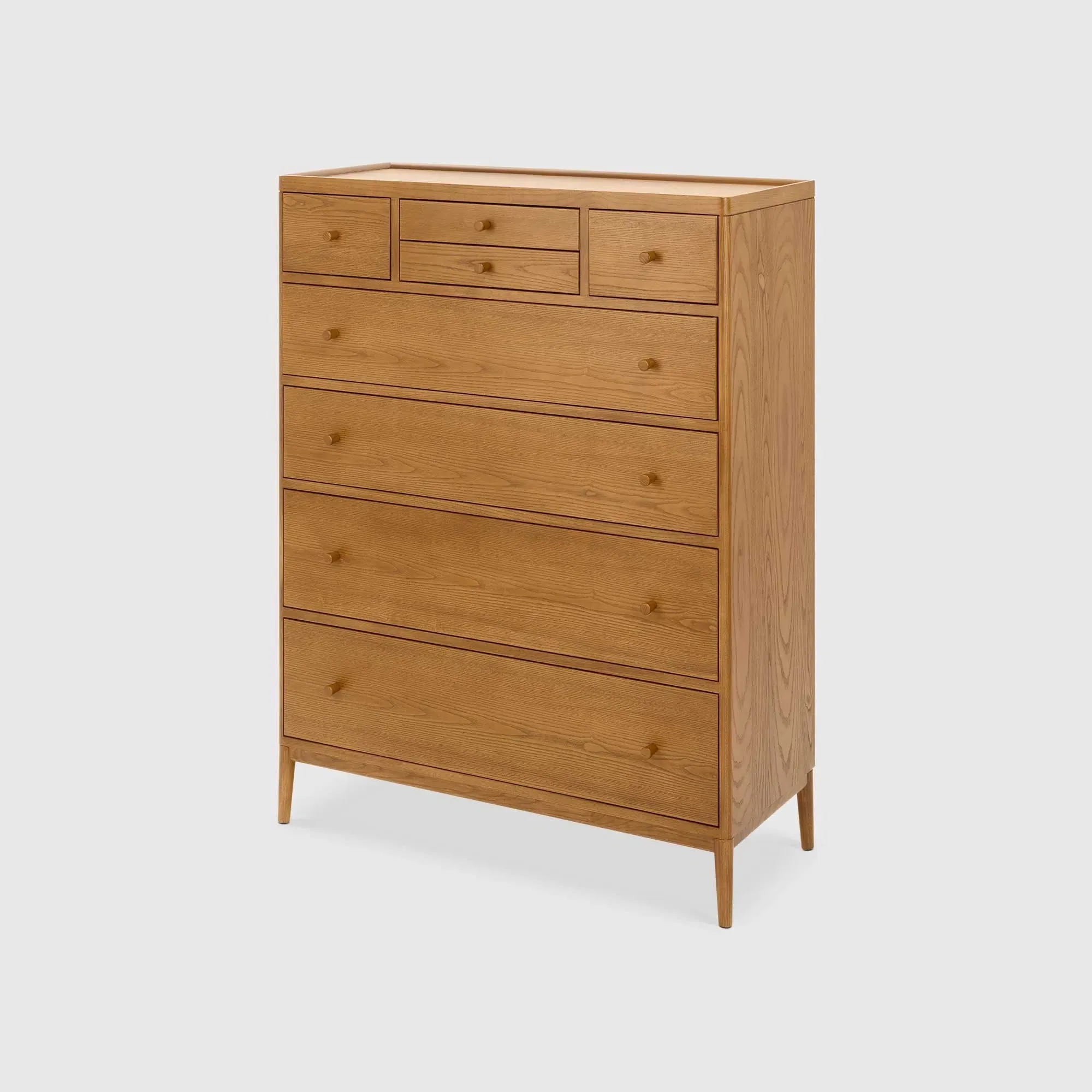 Ercol Salina 8 Drawer Tall Chest - Neutral, Ash
