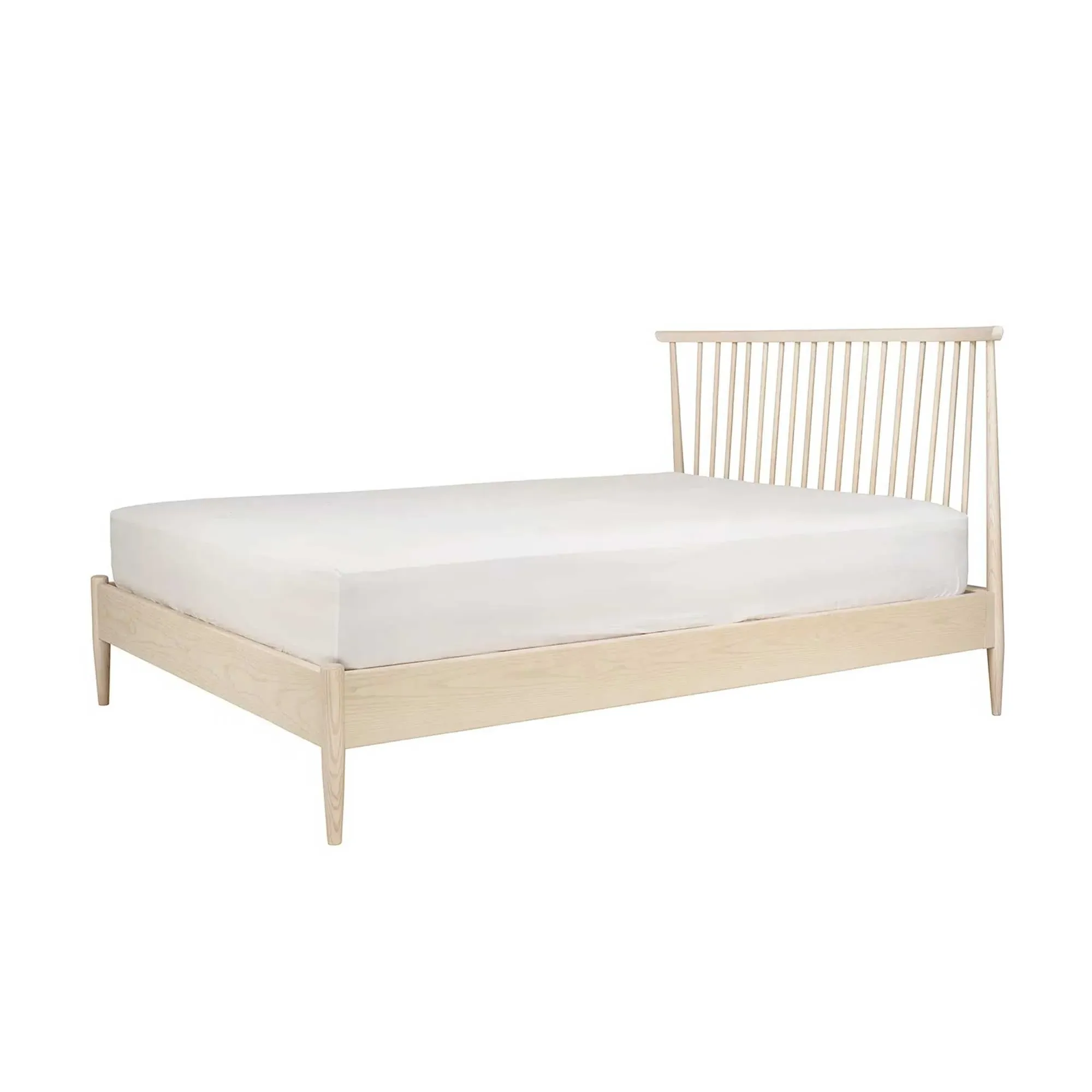 Ercol Salina Double Spindle Headboard Bed - Brown, Ash