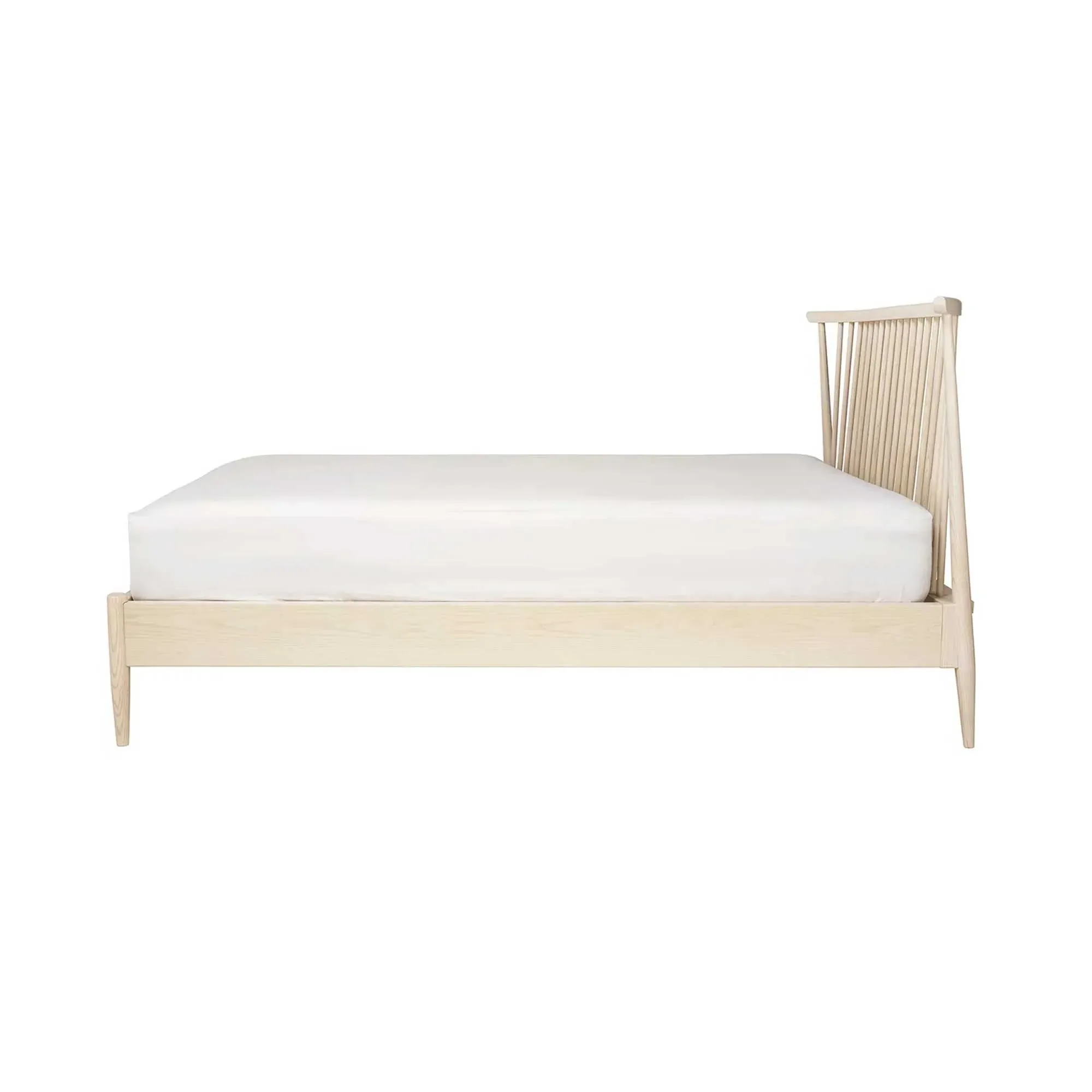 Ercol Salina Double Spindle Headboard Bed - Brown, Ash