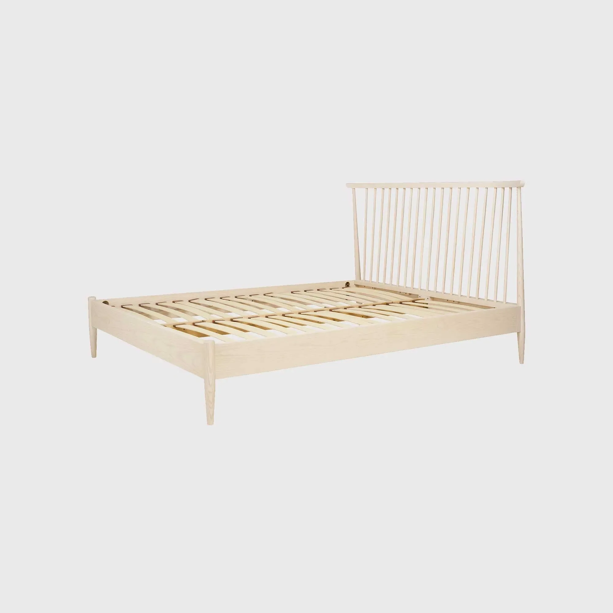 Ercol Salina Double Spindle Headboard Bed - Brown, Ash