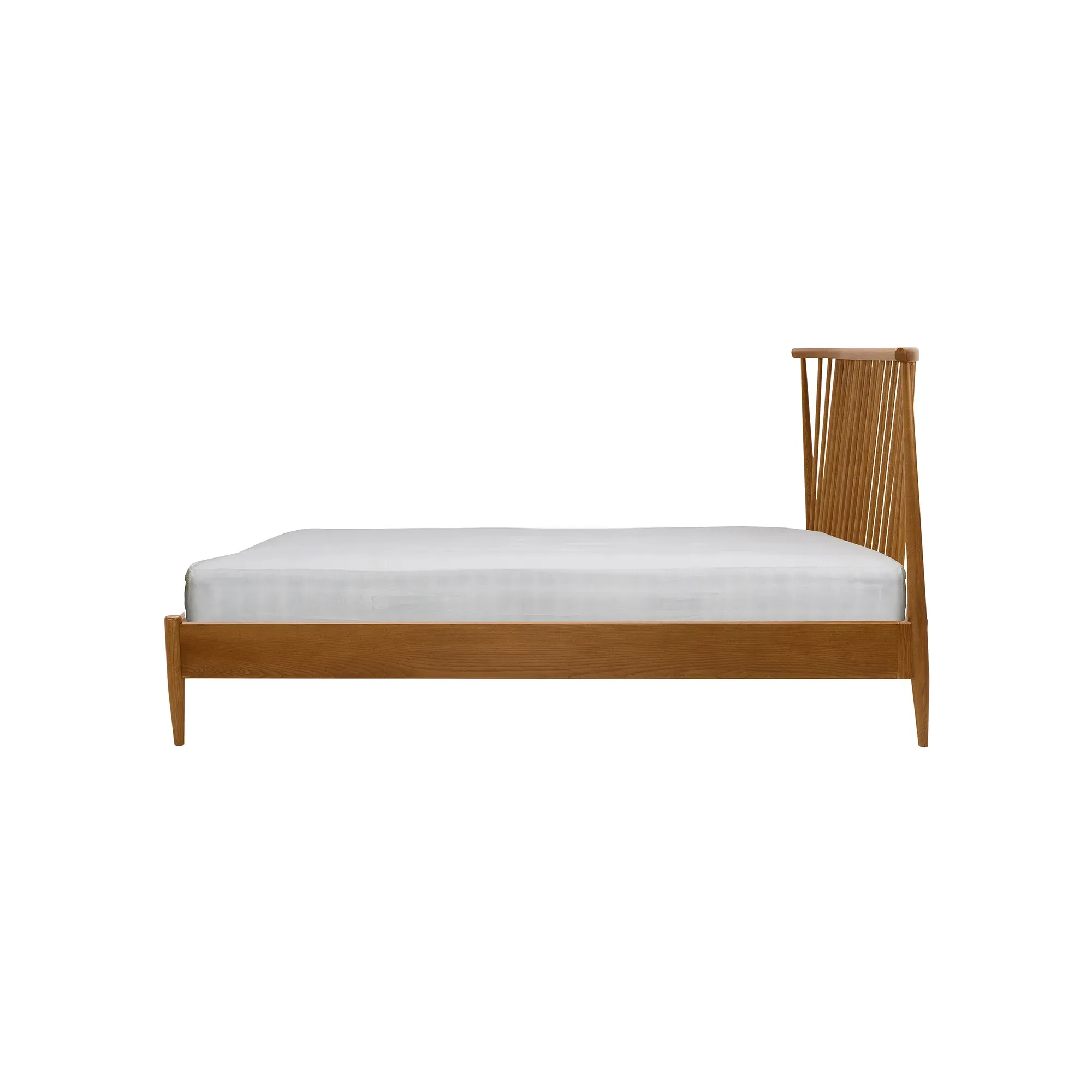 Ercol Salina Double Spindle Headboard Bed - Neutral, Ash