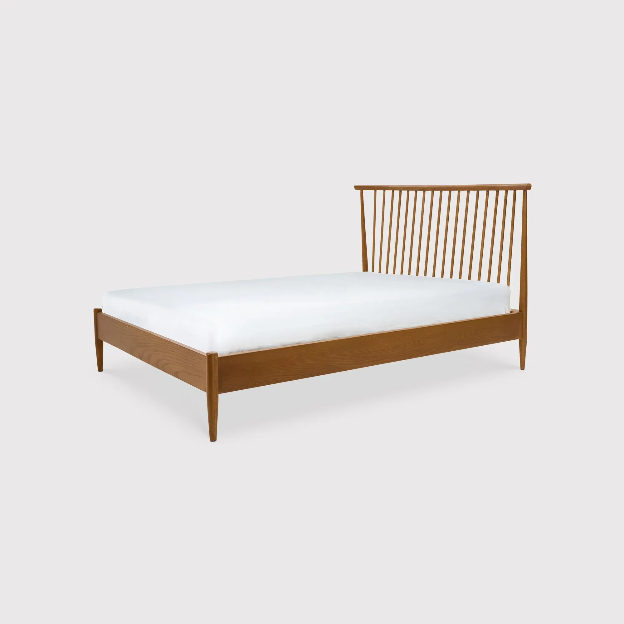Ercol Salina Double Spindle Headboard Bed - Neutral, Ash