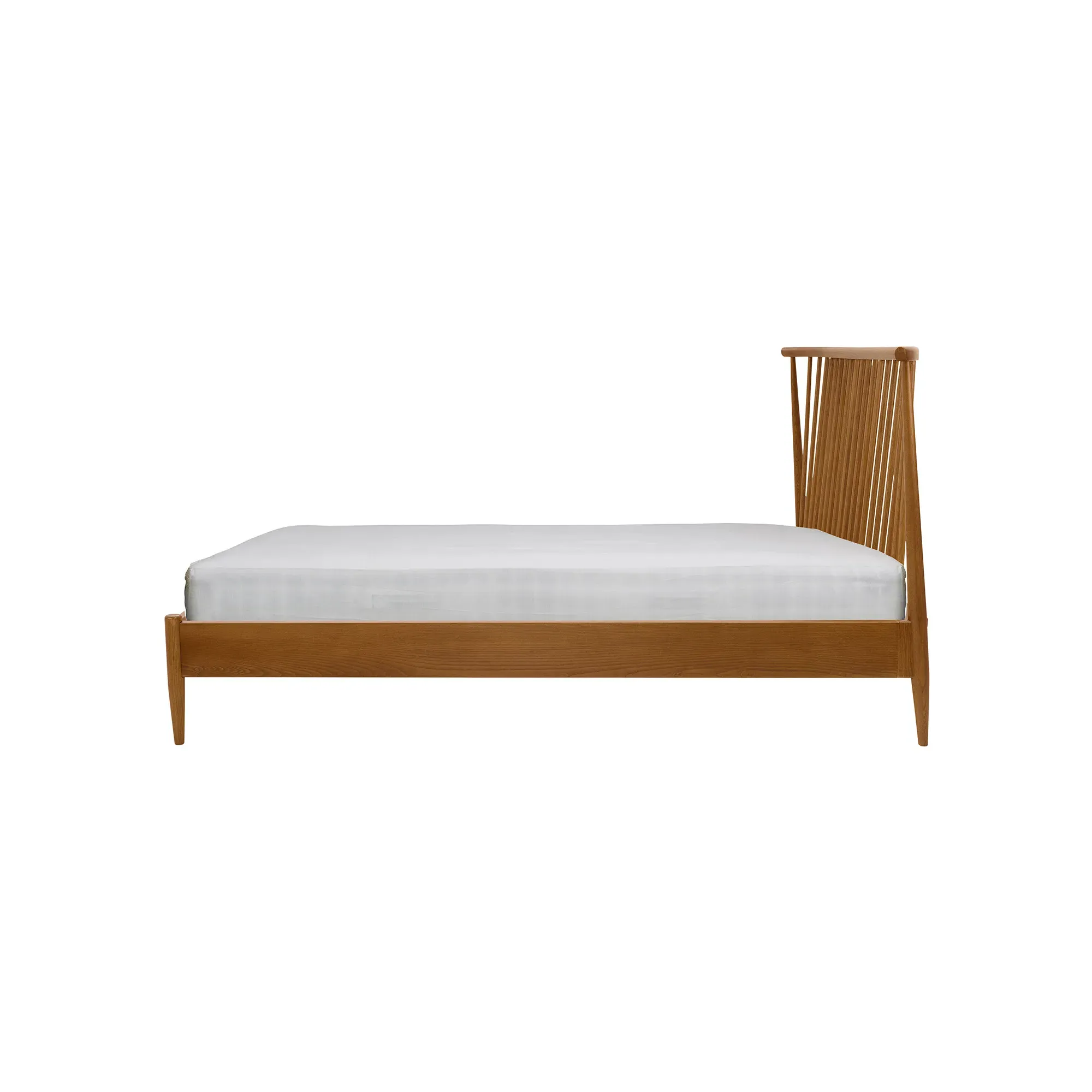 Ercol Salina King Size Spindle Headboard Bed - Neutral, Ash