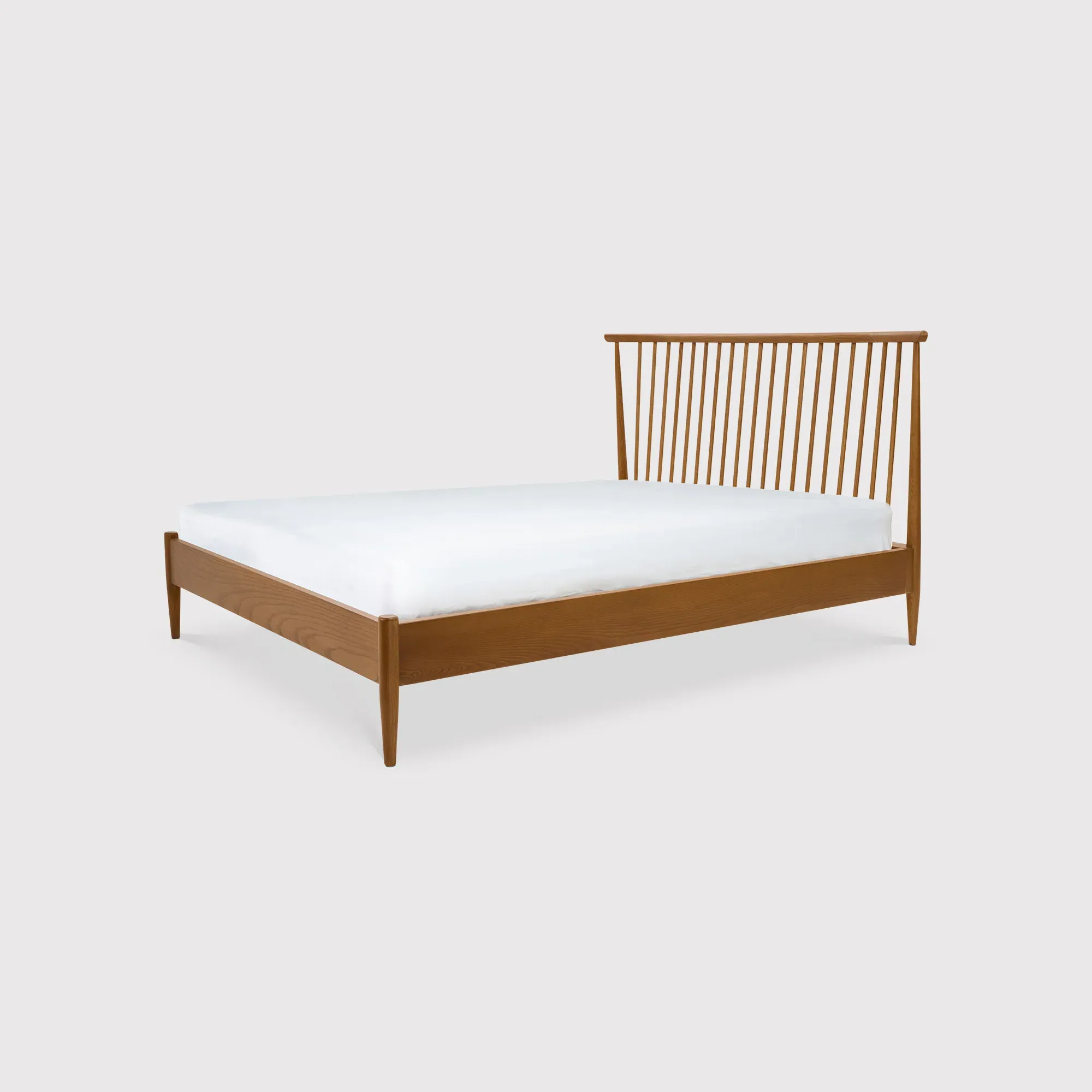 Ercol Salina King Size Spindle Headboard Bed - Neutral, Ash