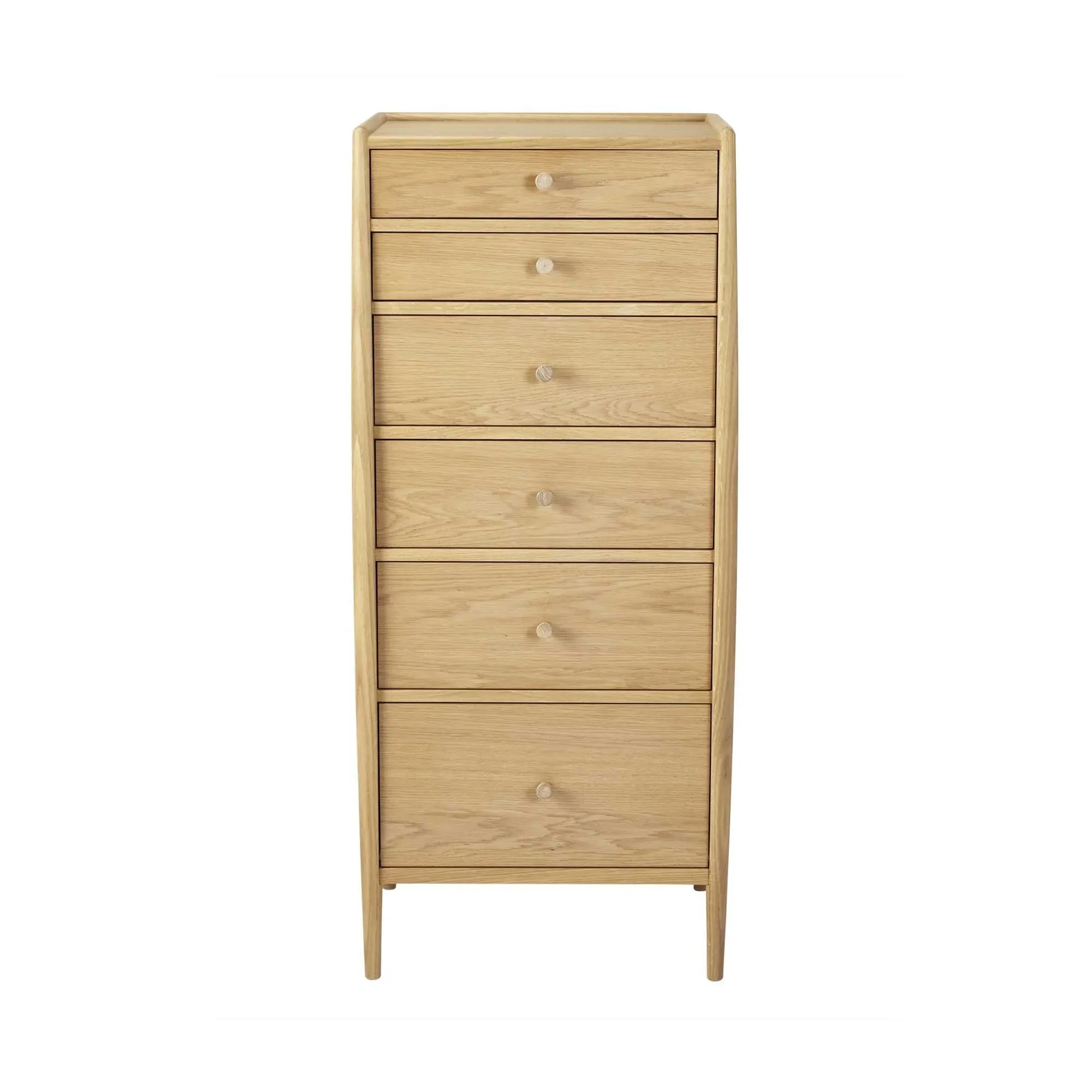 Ercol Winslow 6 Drawer Tall Chest - Neutral, Oak