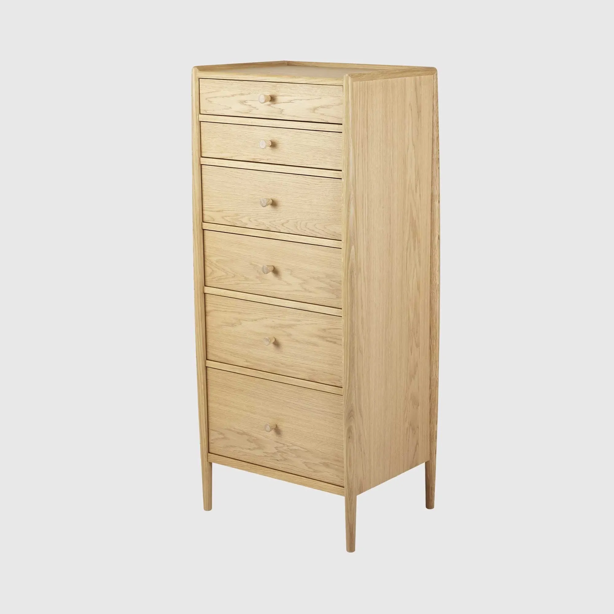 Ercol Winslow 6 Drawer Tall Chest - Neutral, Oak image