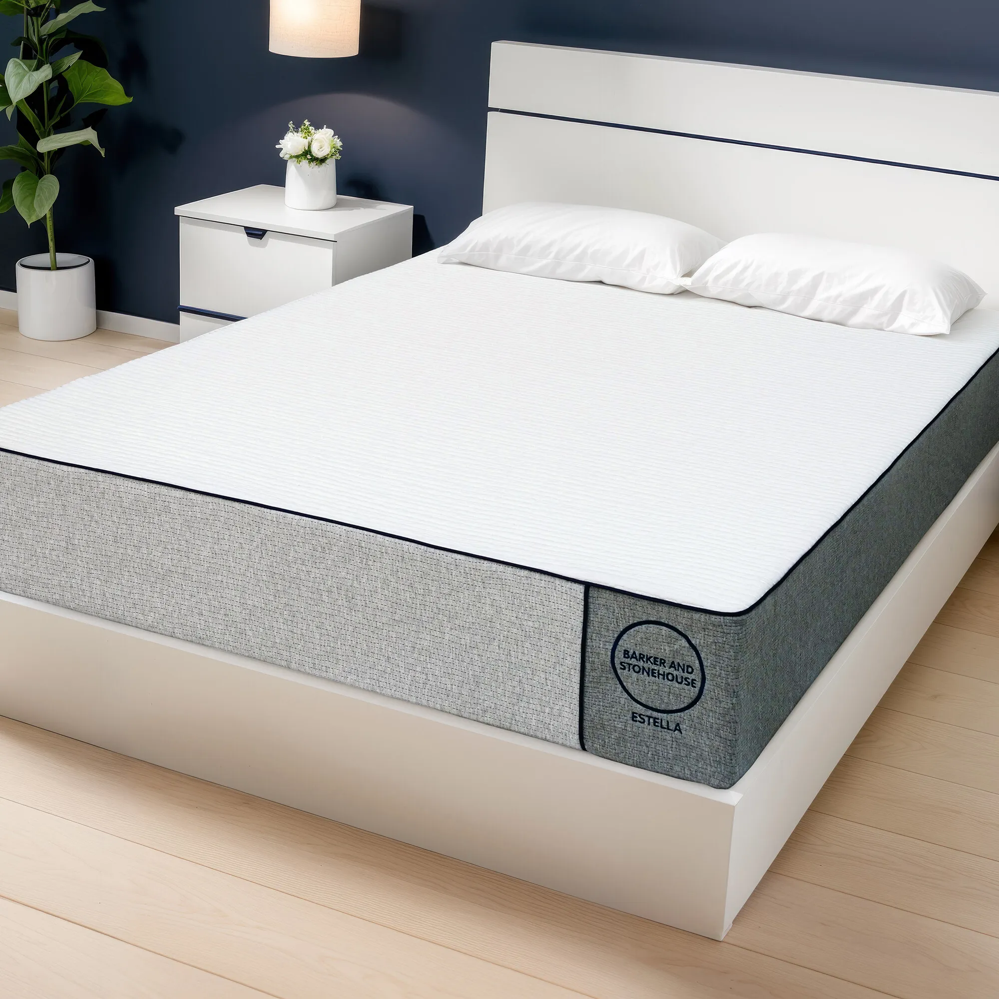 Estella Super King Size Mattress - White, Fabric alternate view