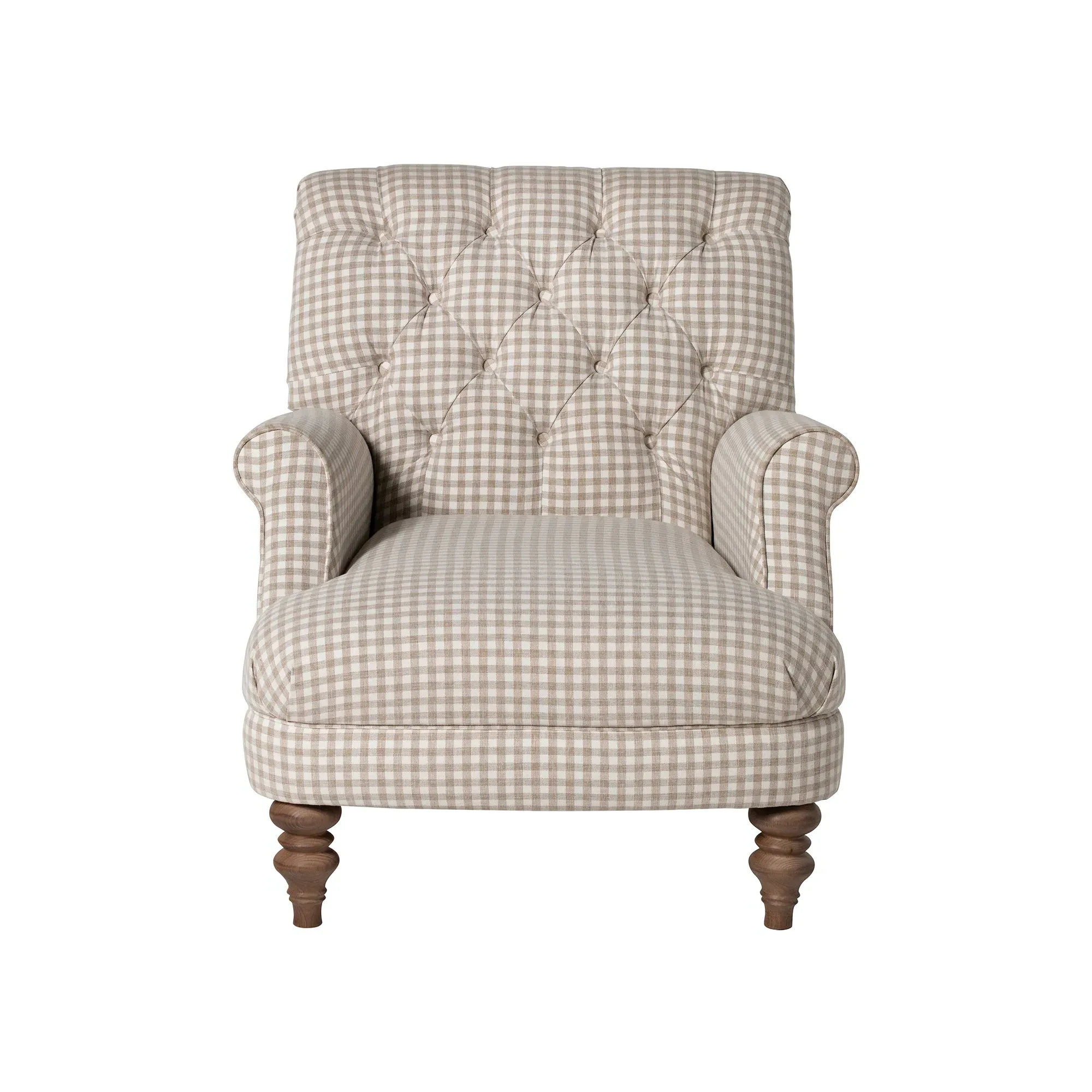Everdeen Buttoned Accent Chair - Brown, Fabric