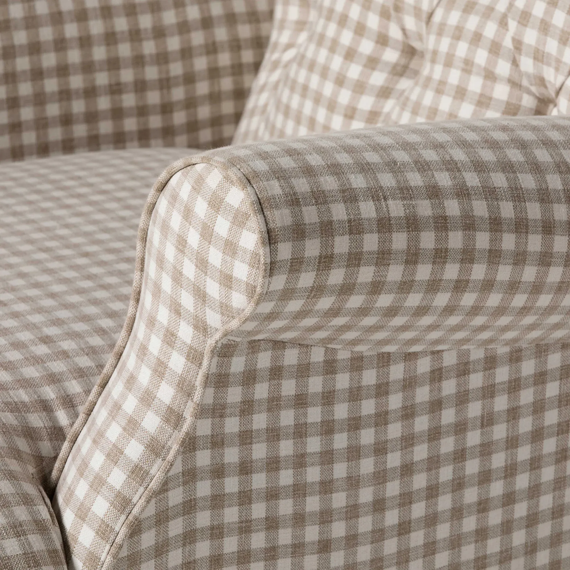 Everdeen Buttoned Accent Chair - Brown, Fabric