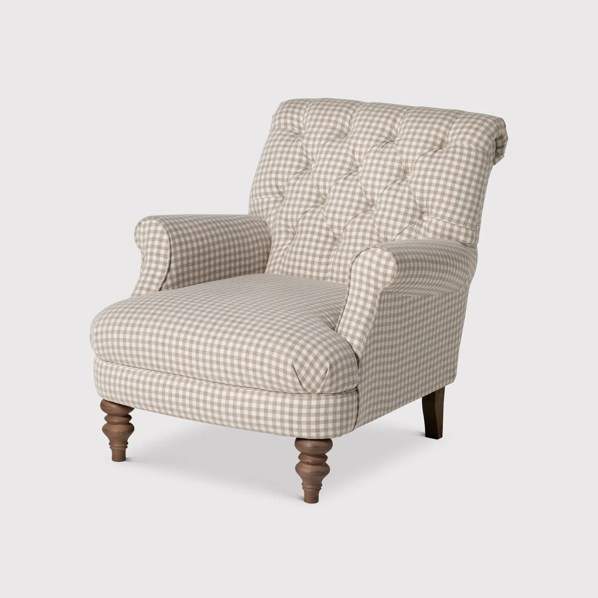 Everdeen Buttoned Accent Chair - Brown, Fabric image