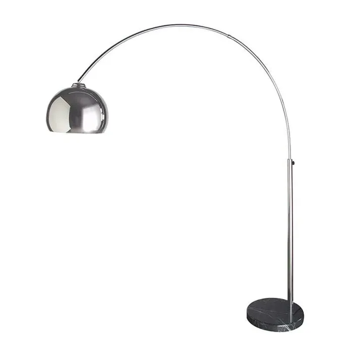 Extending Chrome Arc Floor Lamp - Silver, Metal