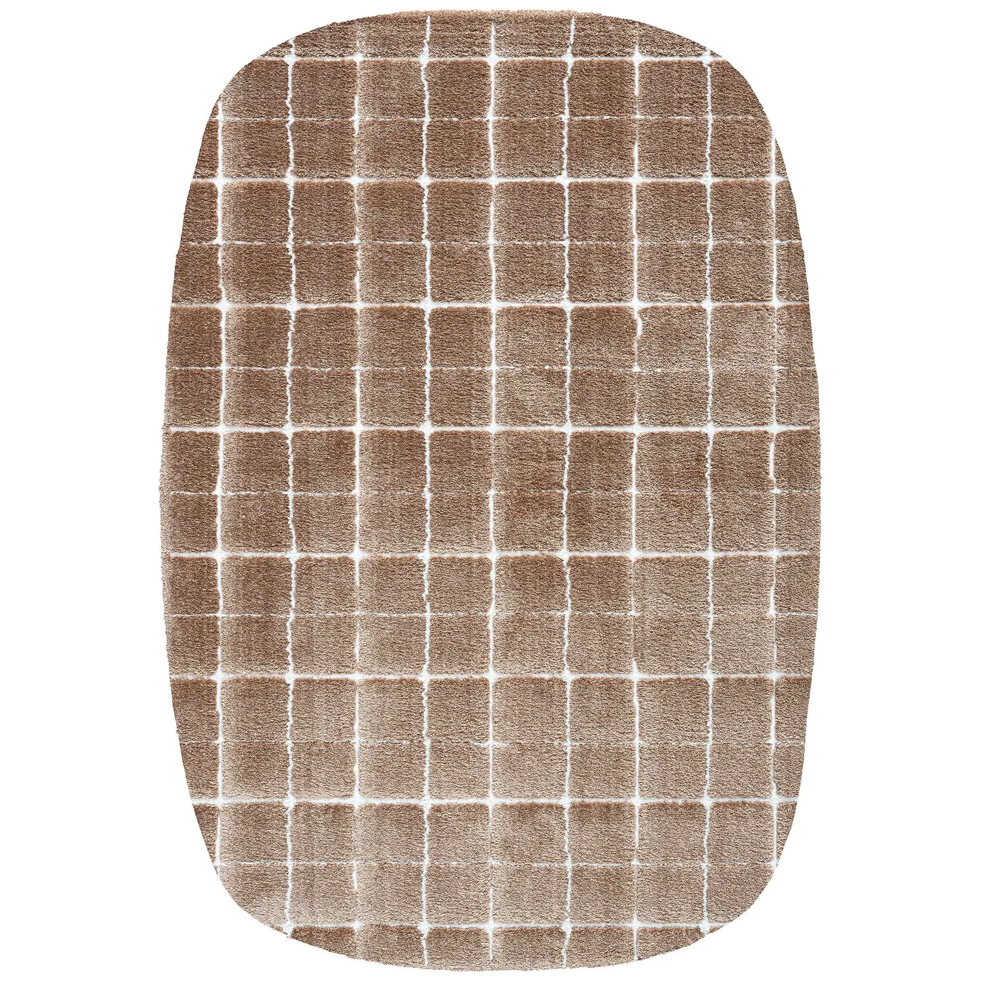 Fania Rectangle Rug - Brown, Polyester