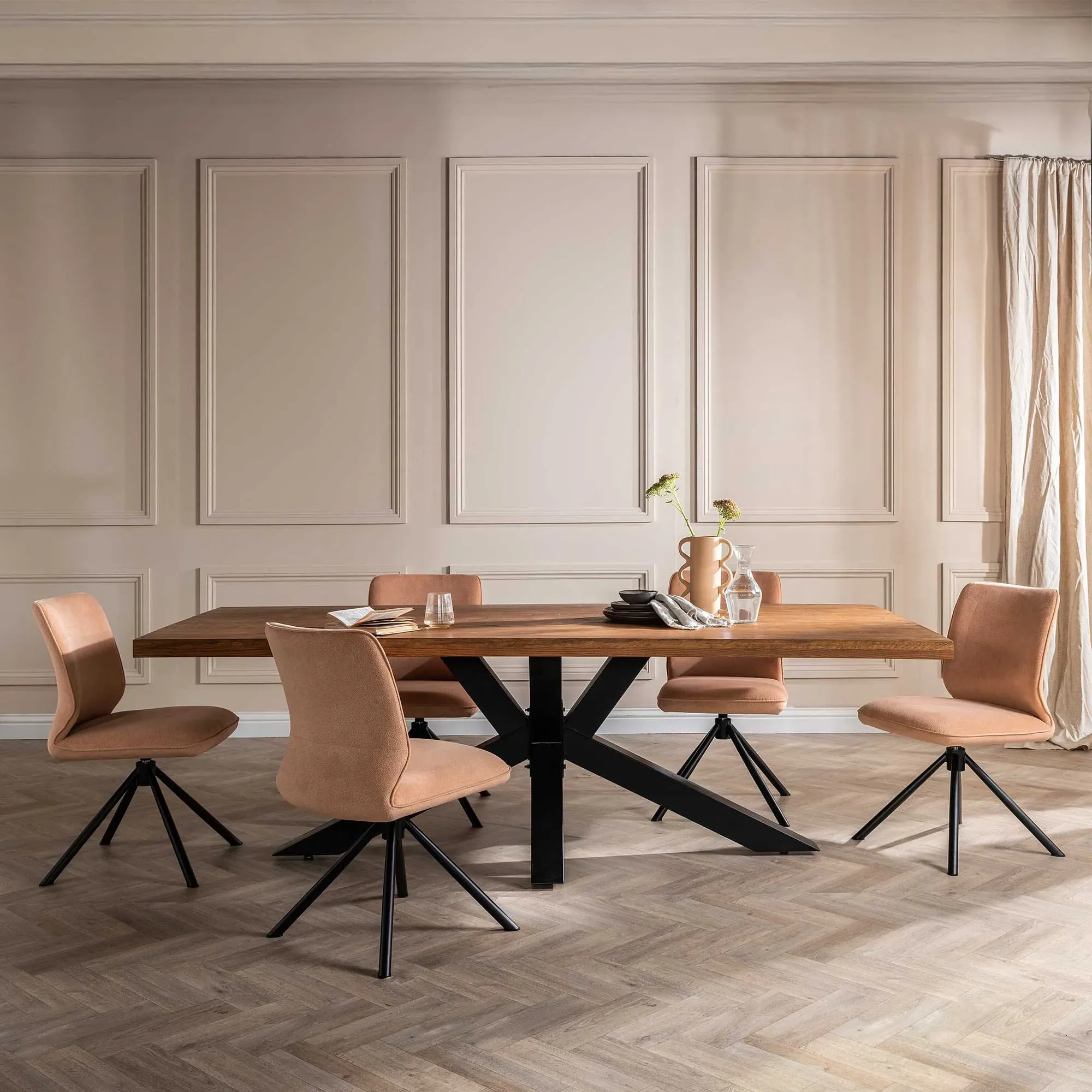 Faulkner Dining Chair - Brown, Faux Leather