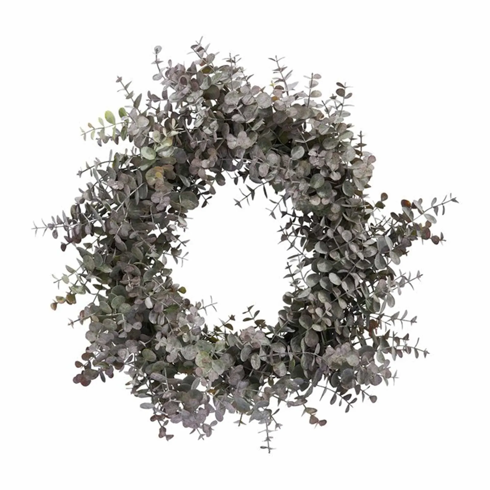Faux Eucalyptus Wreath - Green, Plastic