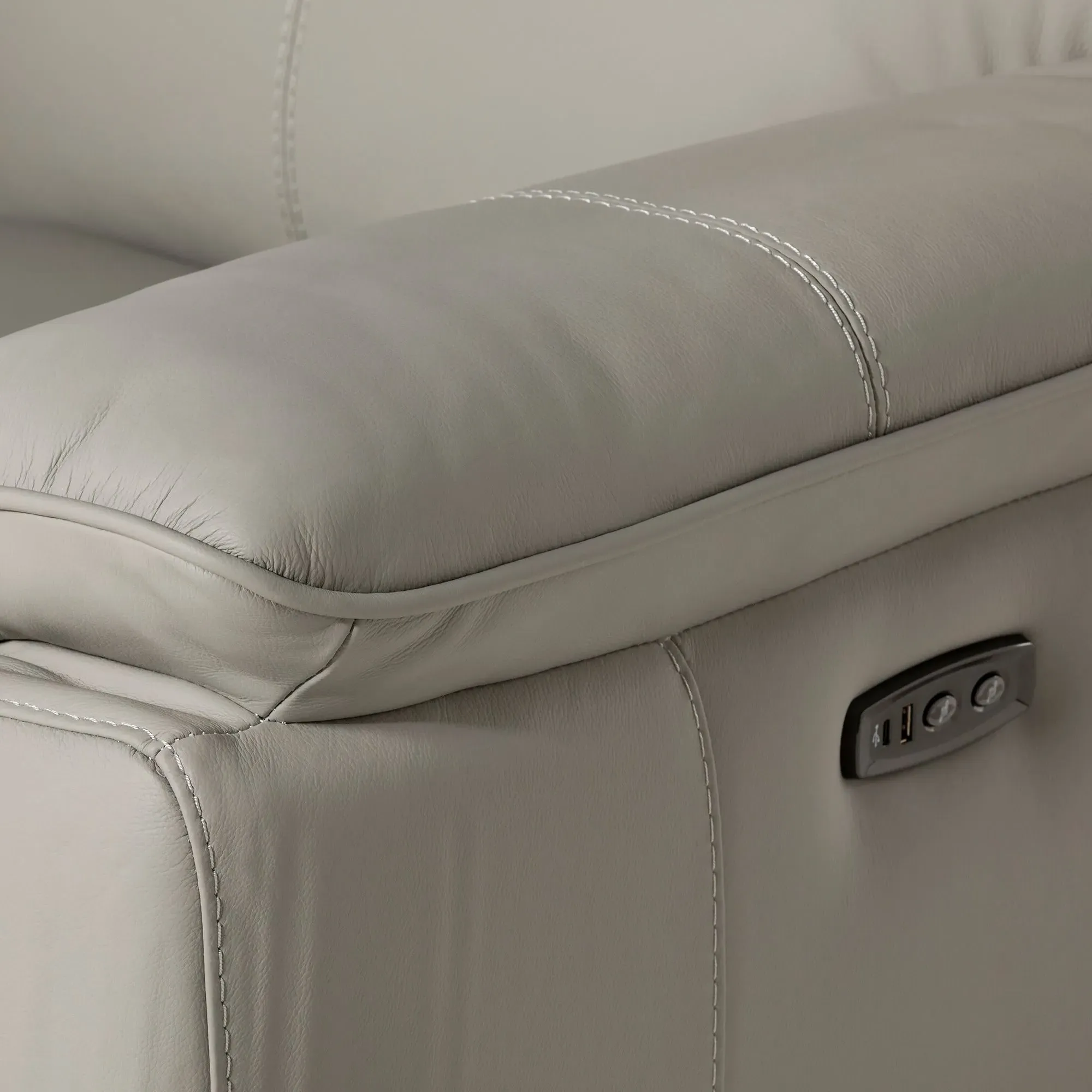 Fiore 1-Seater Recliner Sofa - Grey, Leather