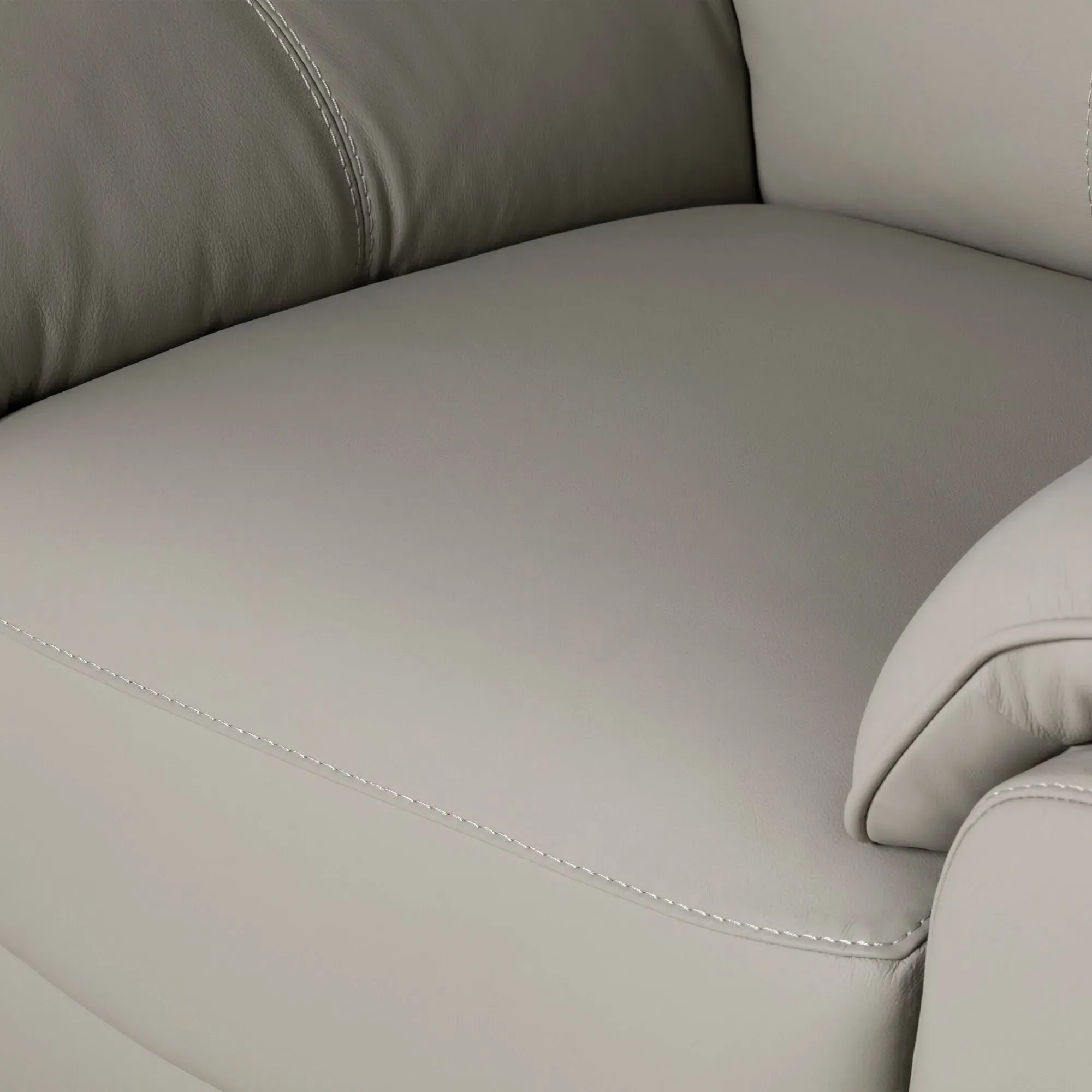 Fiore 1-Seater Recliner Sofa - Grey, Leather