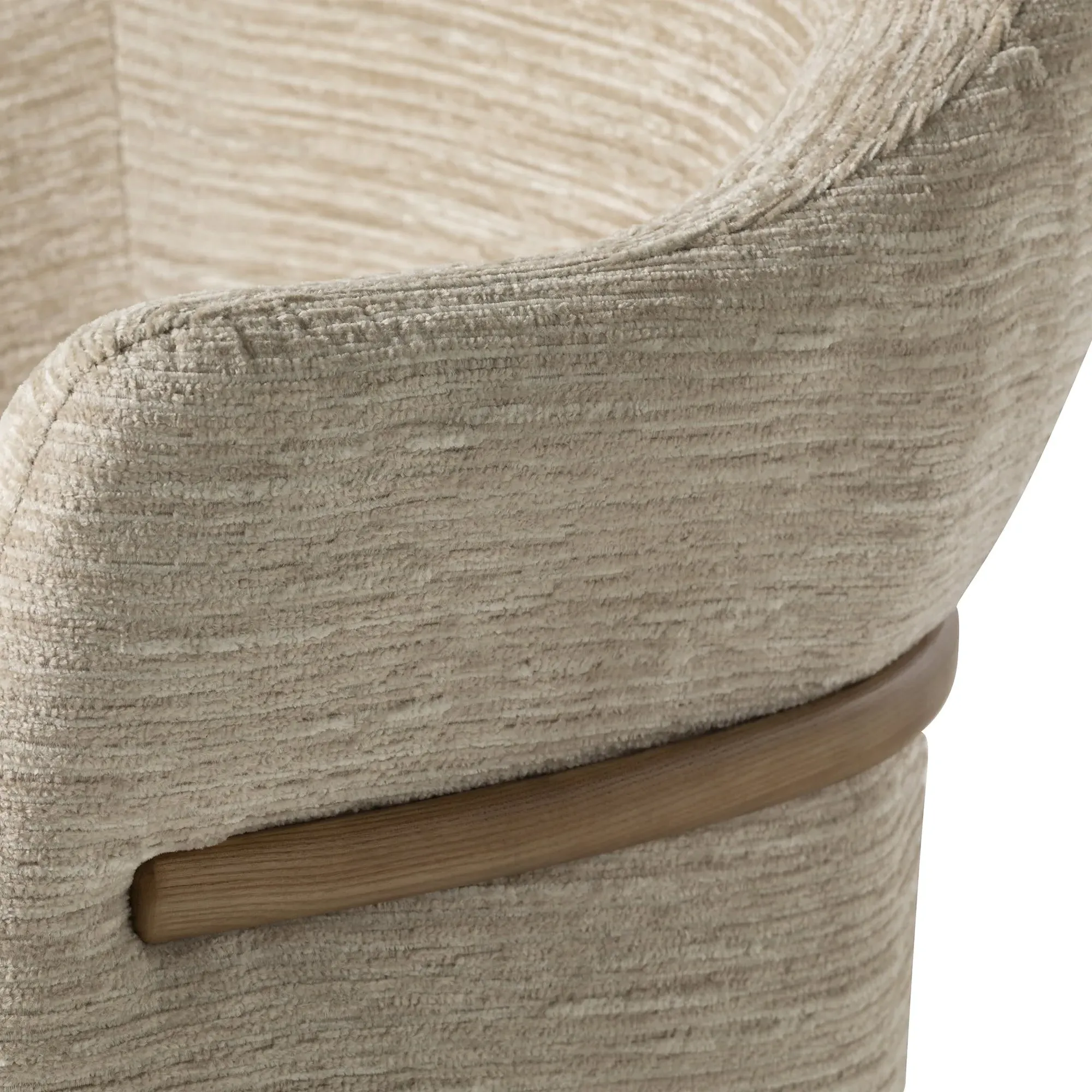 Fitzgerald Swivel Dining Chair with Arms - Neutral, Polyester