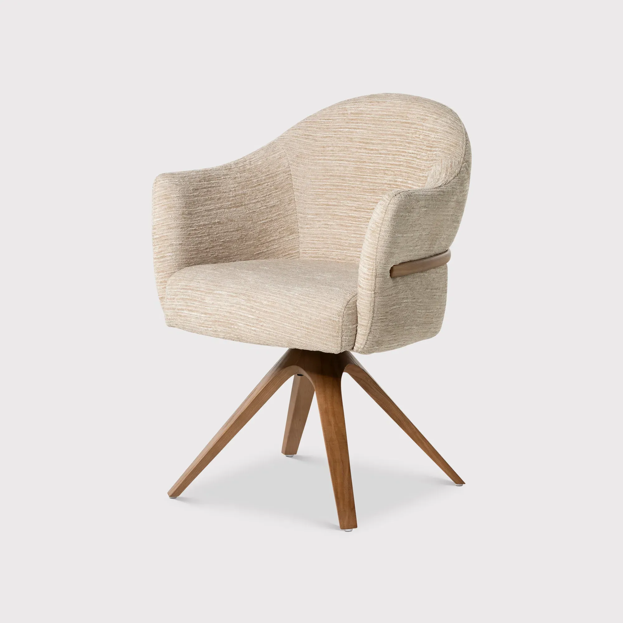 Fitzgerald Swivel Dining Chair with Arms - Neutral, Polyester