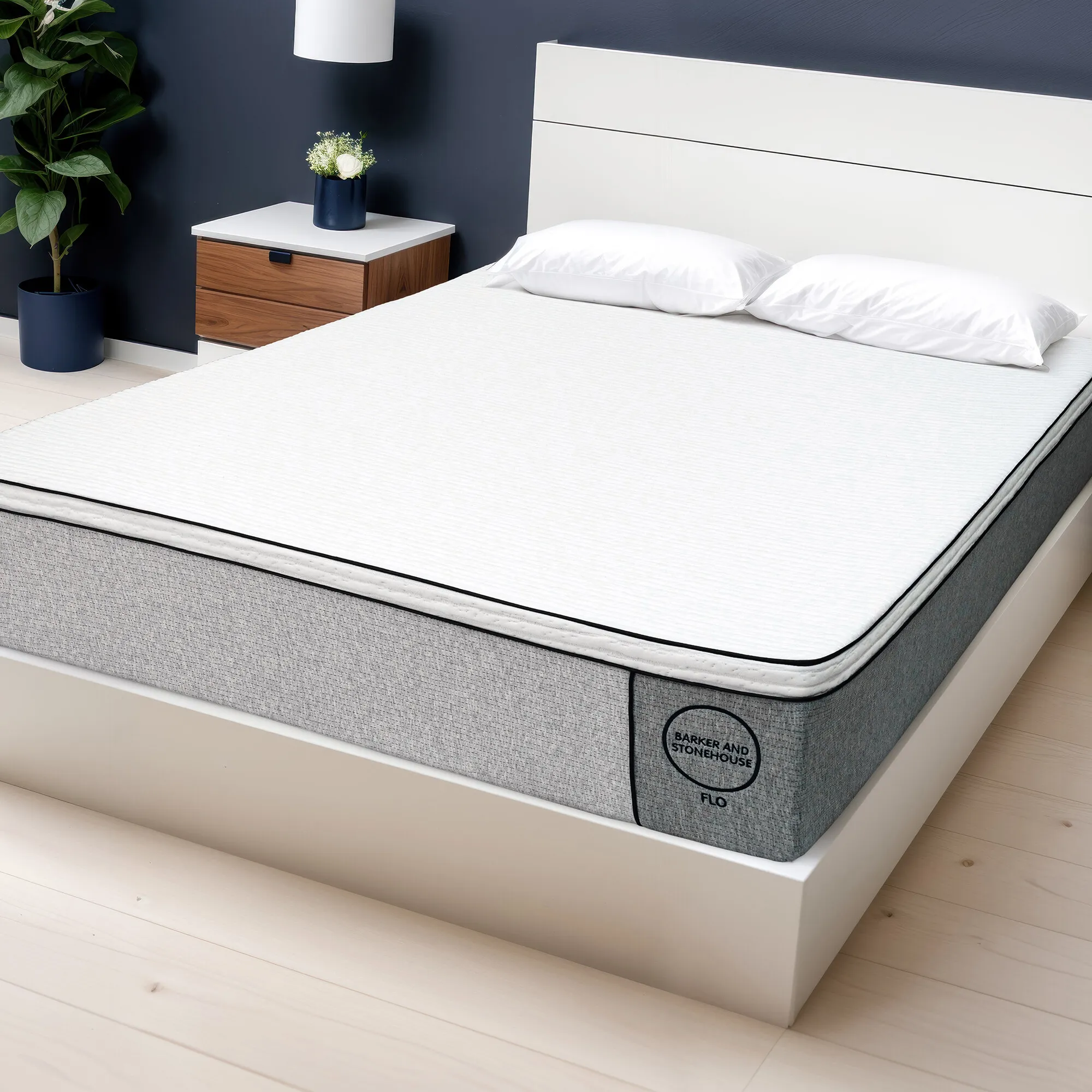Flo Super King Size Mattress - White, Fabric alternate view